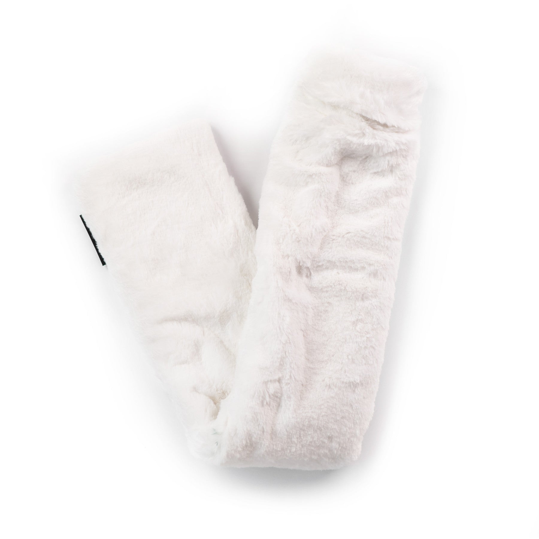 Long silky soft white faux fur hot water bottle