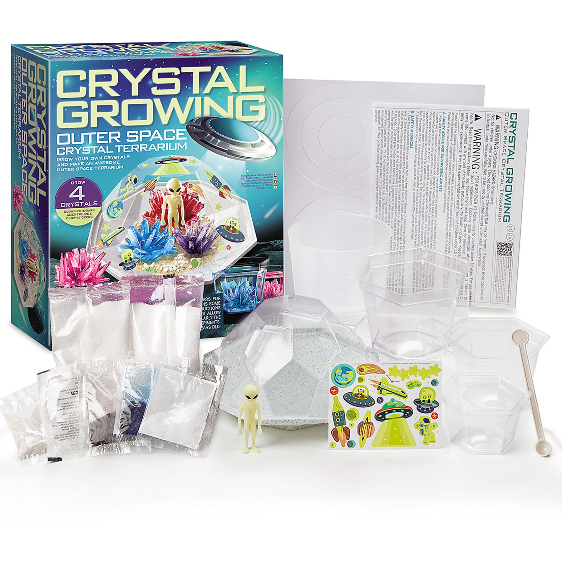 Crystal growing outer space crystal terrarium