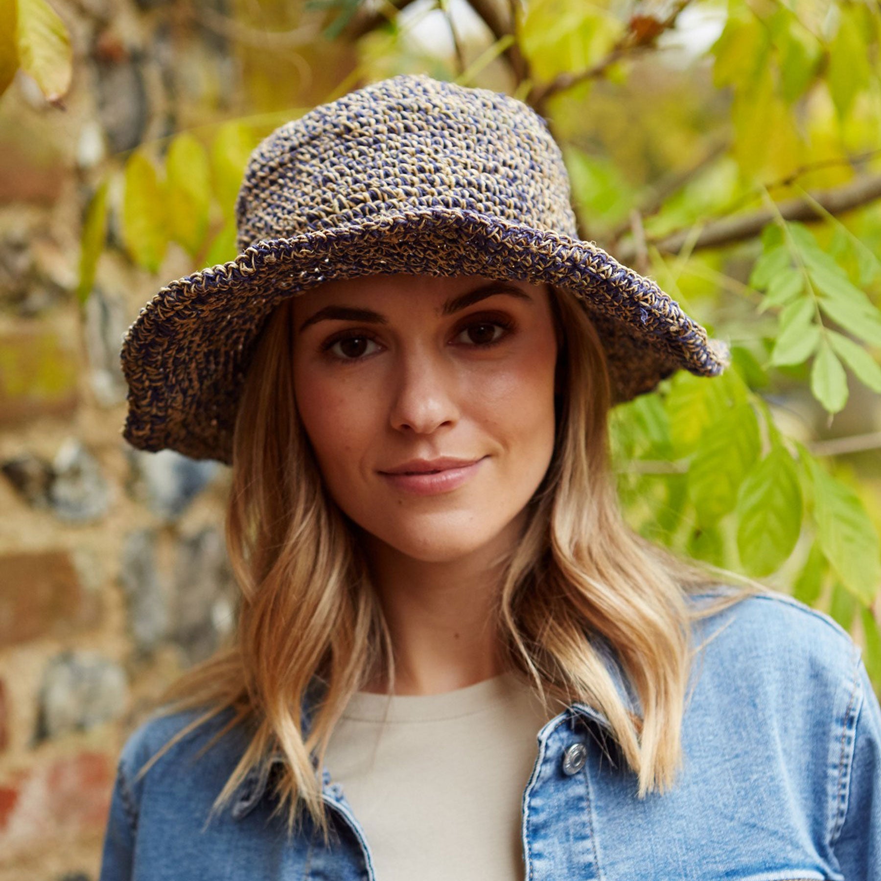 Denim hemp & cotton sun hat