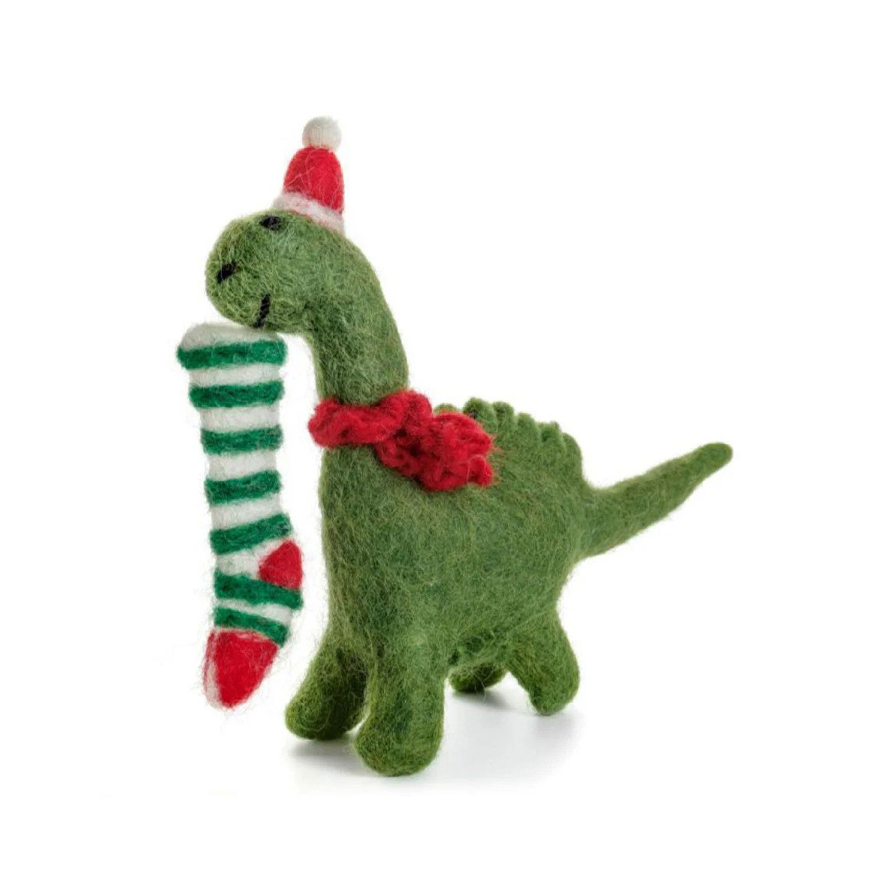 Diplodocus with stocking hanging decoration
