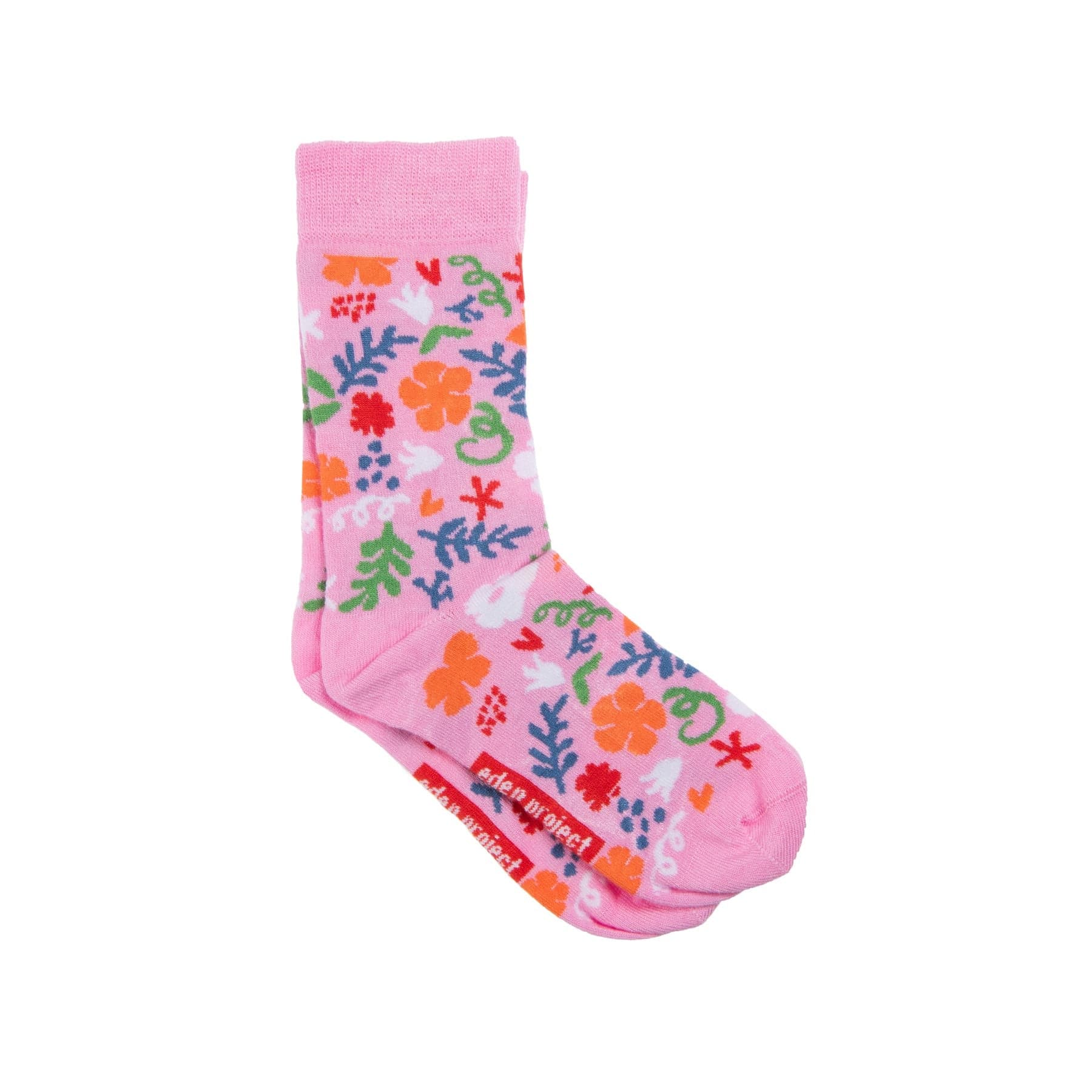 Pink ditsy floral print socks