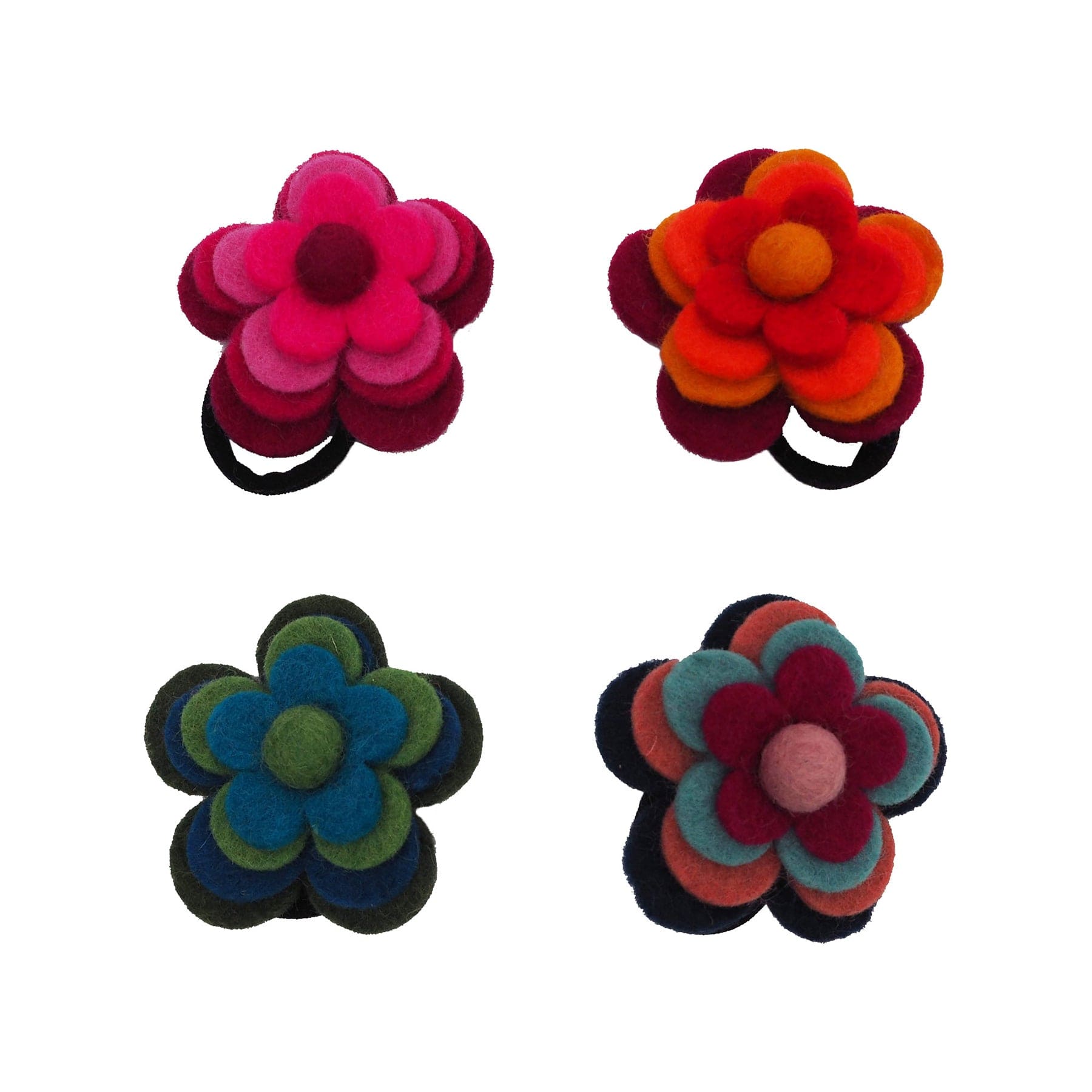 Felt 4 flower hairband (sold singly)