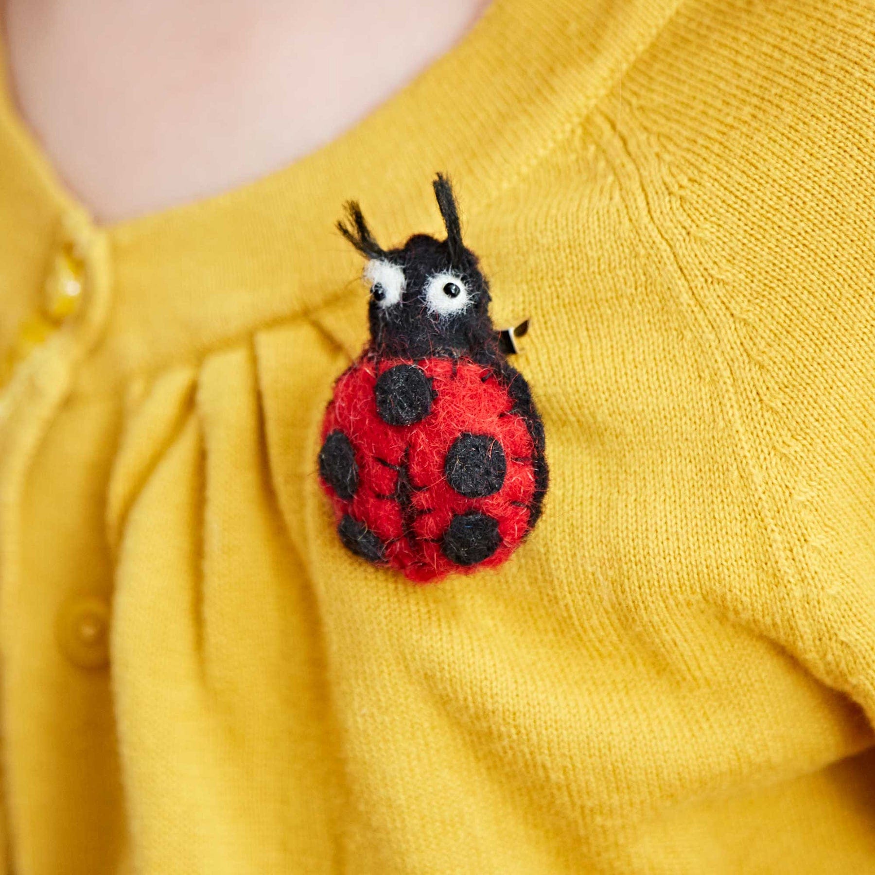 Felt ladybird brooch