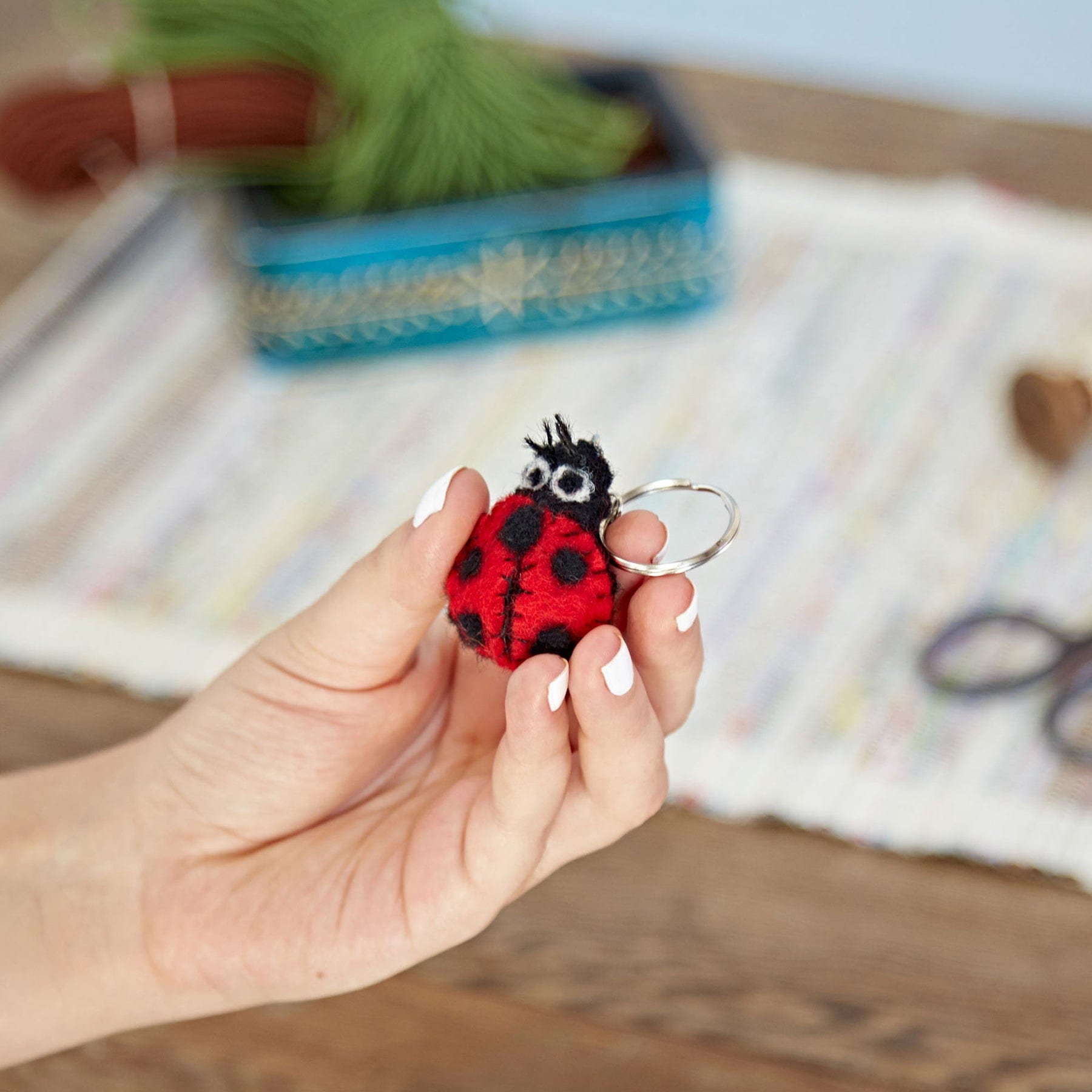 Felt ladybird keyring