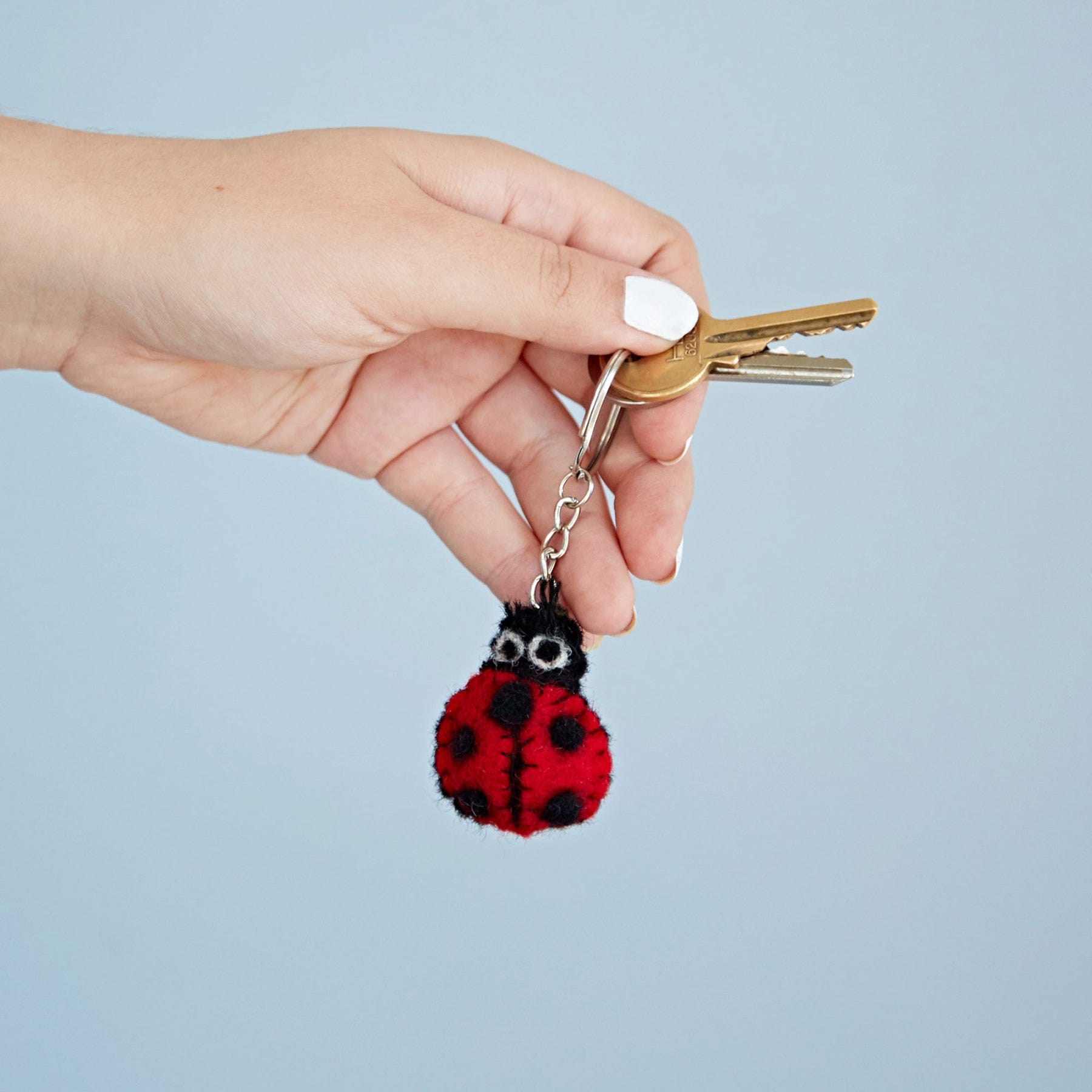 Felt ladybird keyring