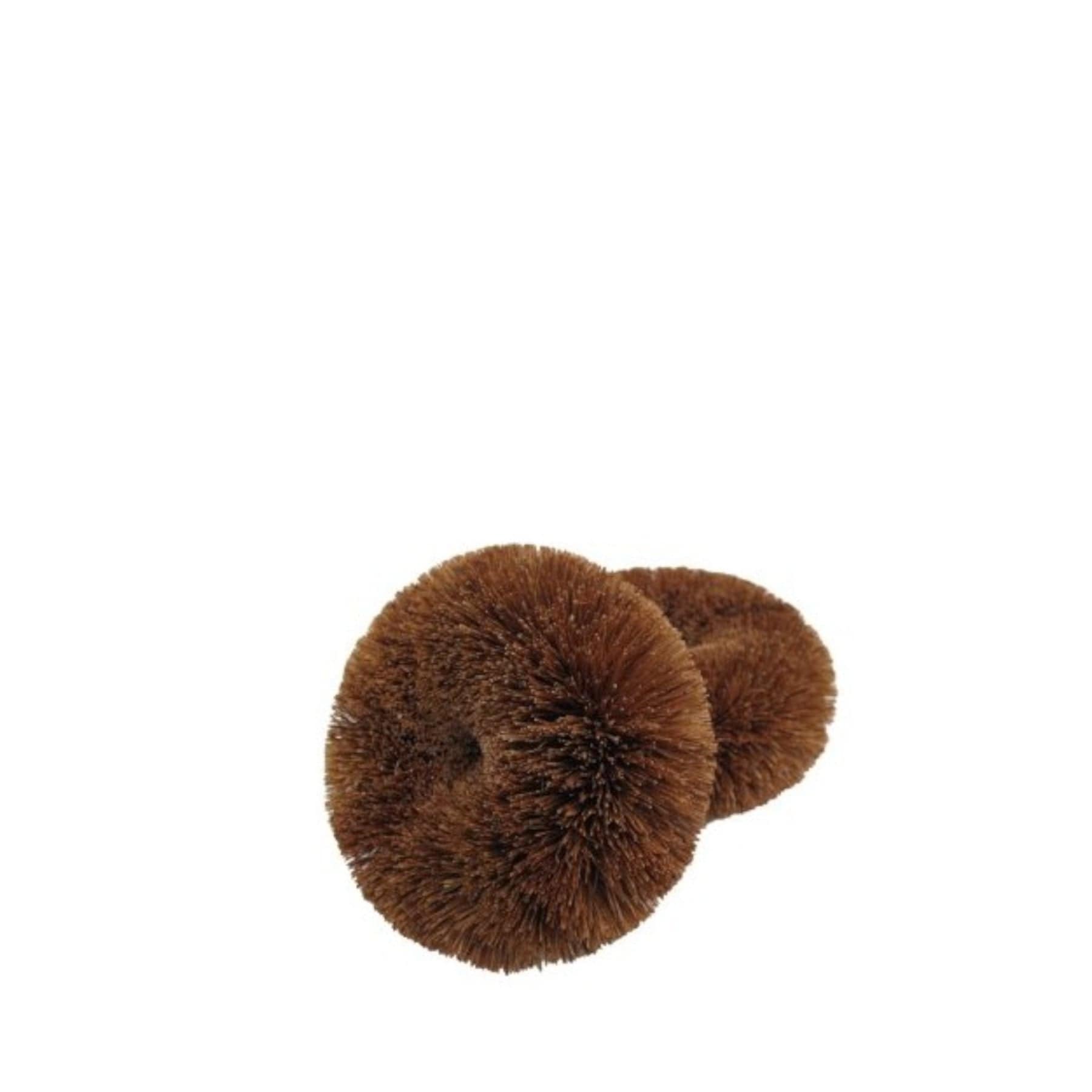 Brown scrubber sponges on white background, cleaning tools, kitchen scouring pads, non-scratch dish scrubbers