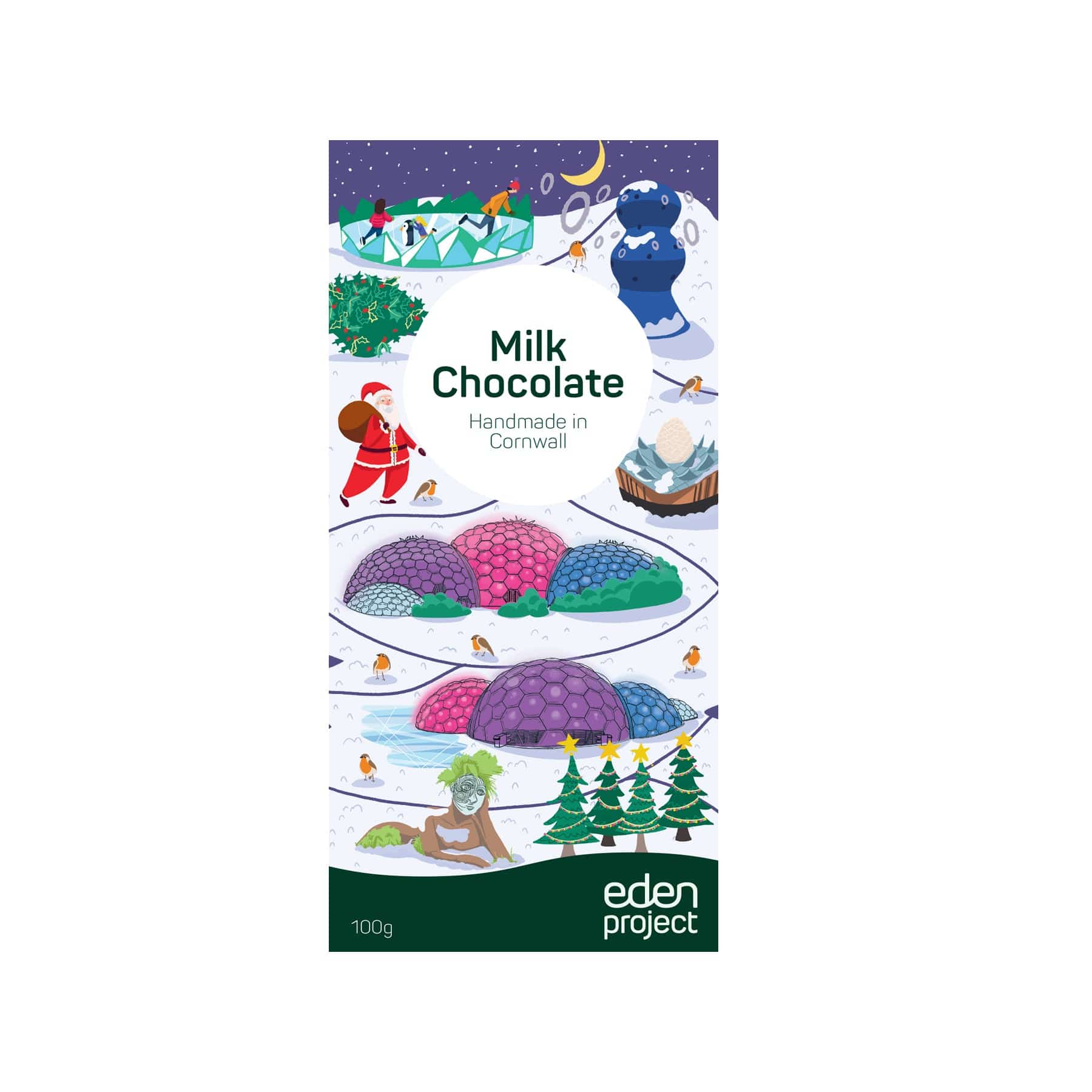 Eden Christmas scene milk chocolate bar 100g