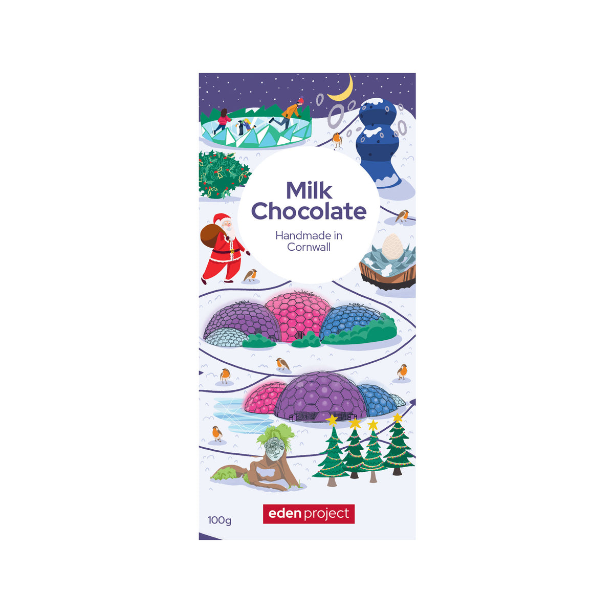 Eden Christmas scene milk chocolate bar 100g