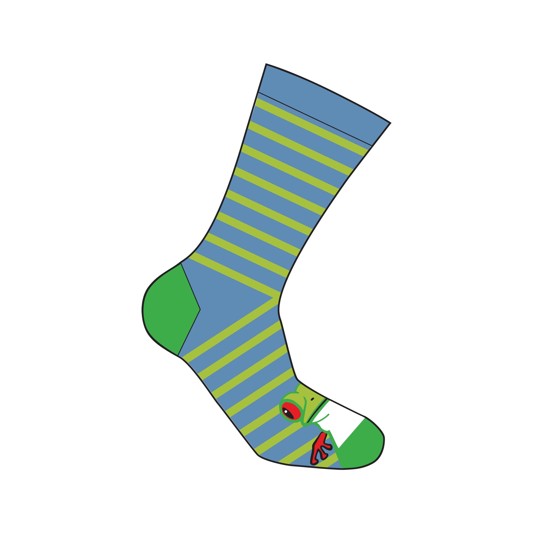 Tree frog stripe socks