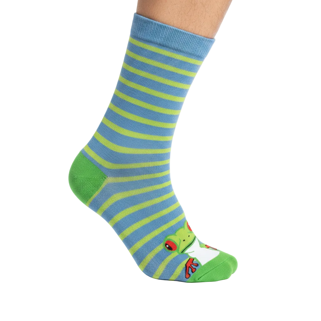 Tree frog stripe socks