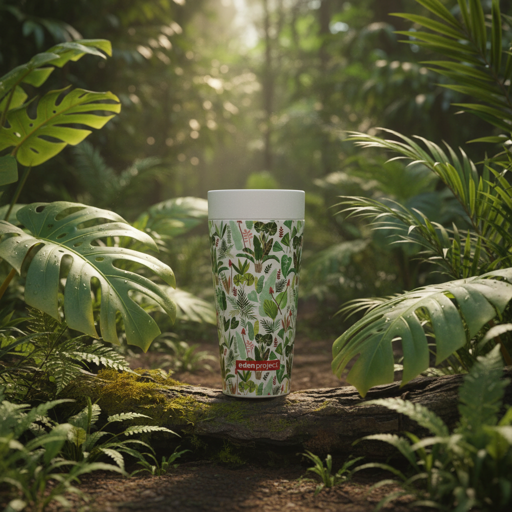 Rainforest print stainless steel cup 340ml (12oz)
