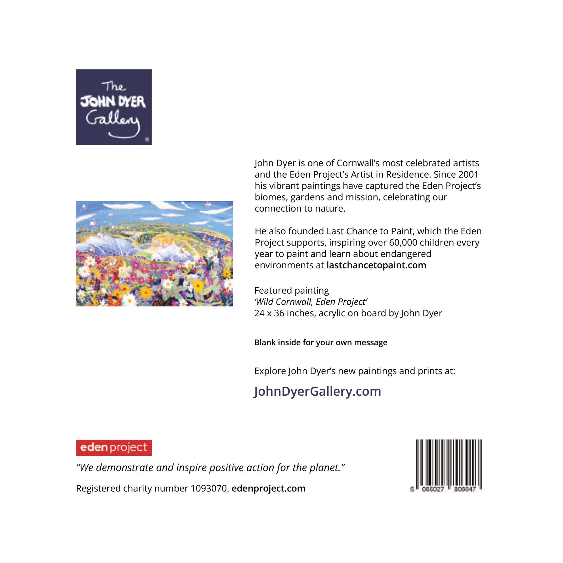 Wild Cornwall, Eden Project greetings card