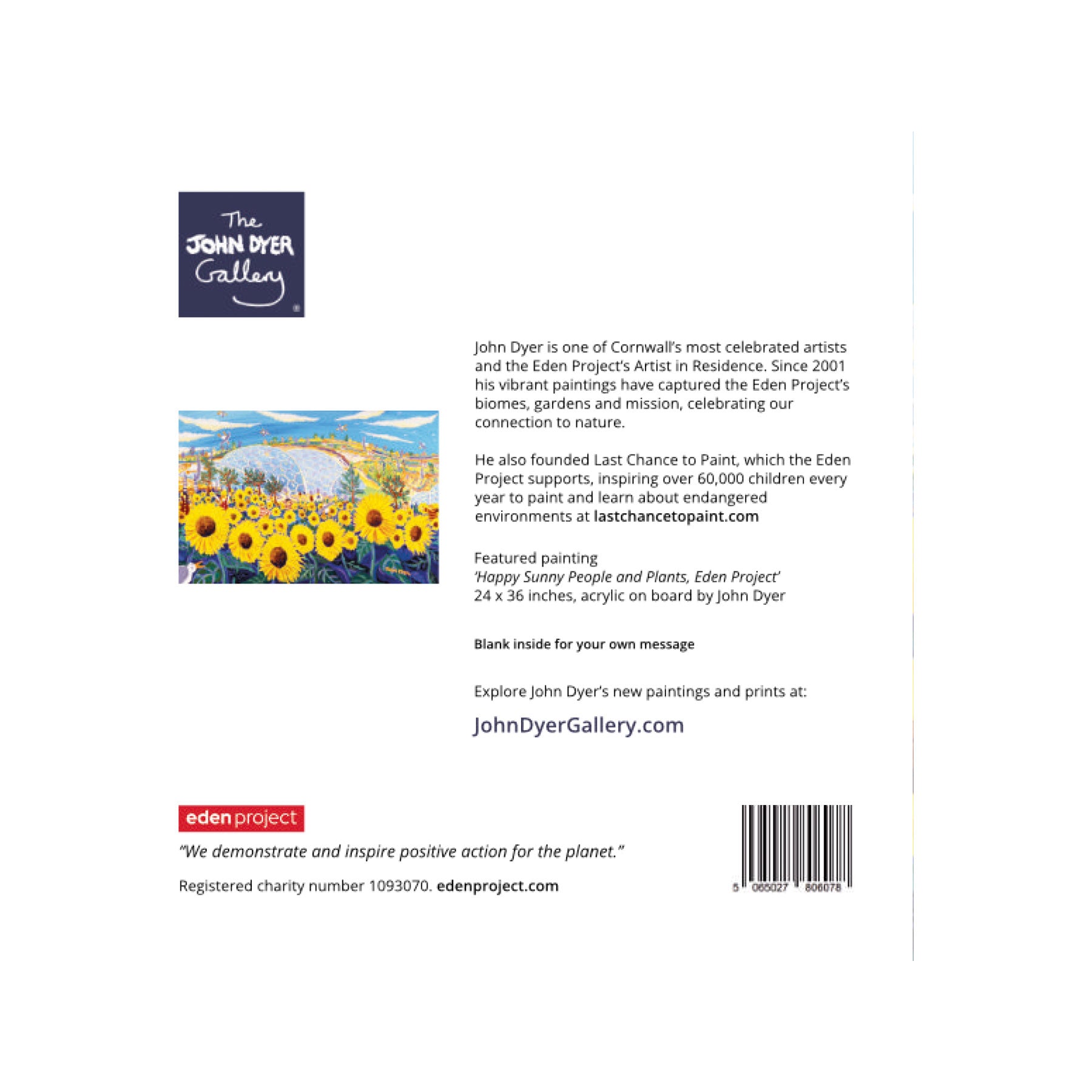 Happy sunny people & plants, Eden Project greetings card