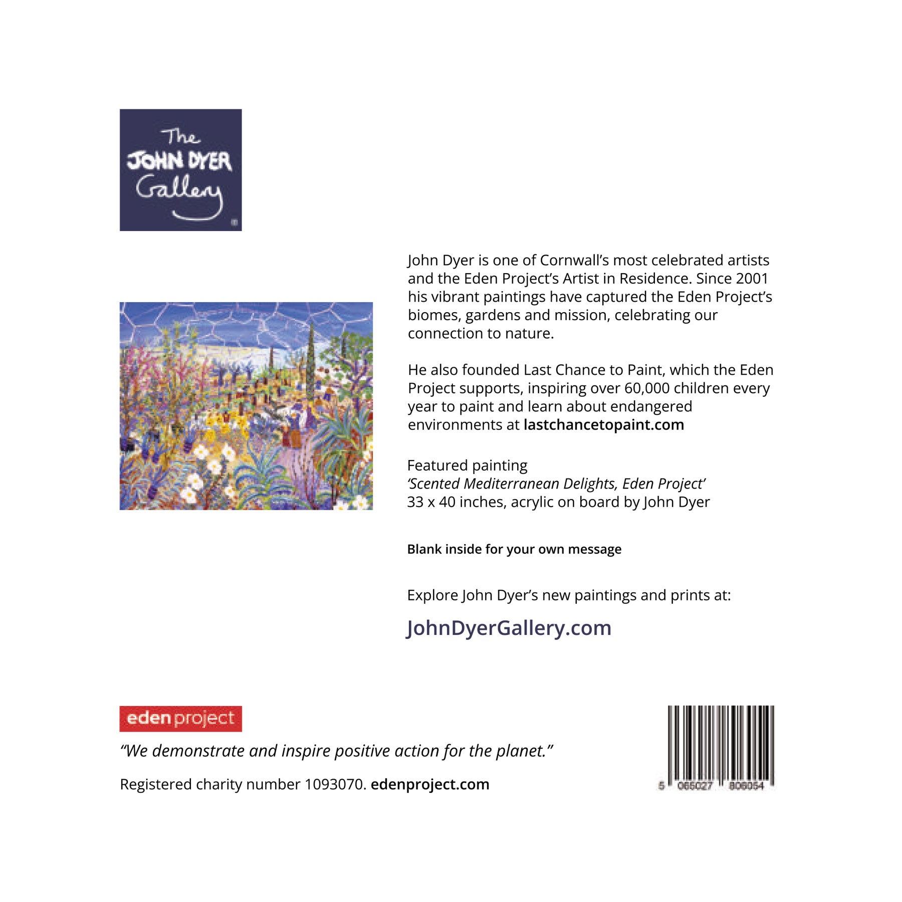 Scented Mediterranean delights, Eden Project greetings card