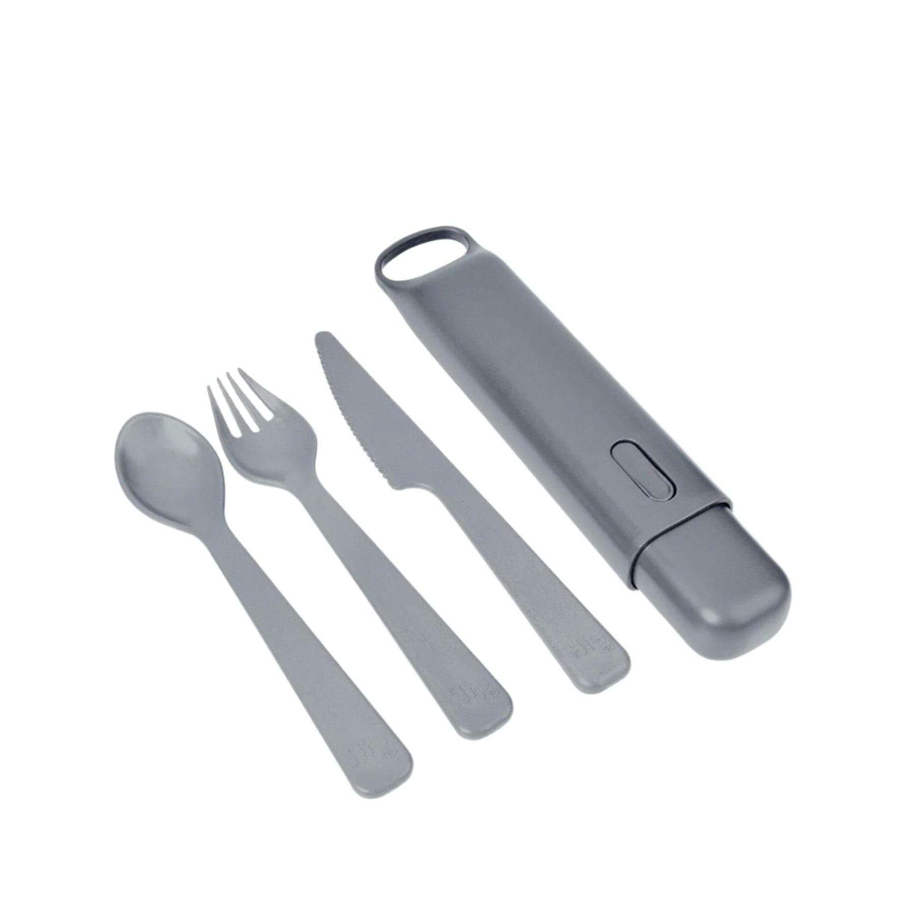 Cutlery set of 3 with case charcoal