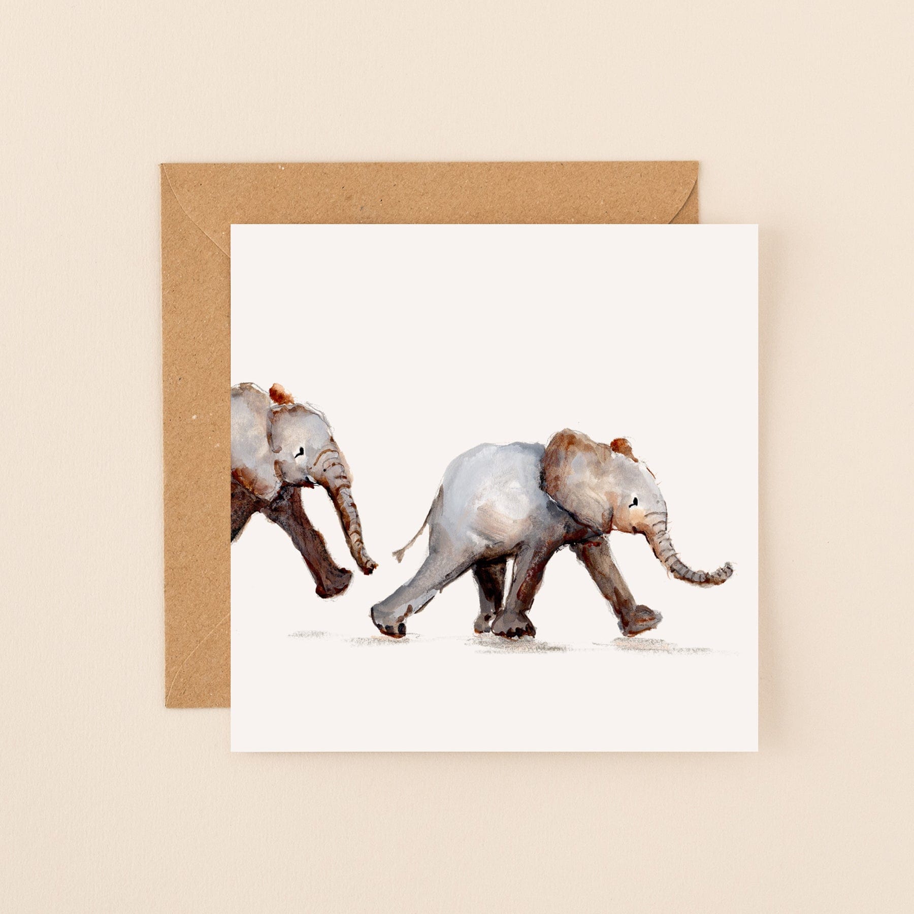 Elephants greetings card