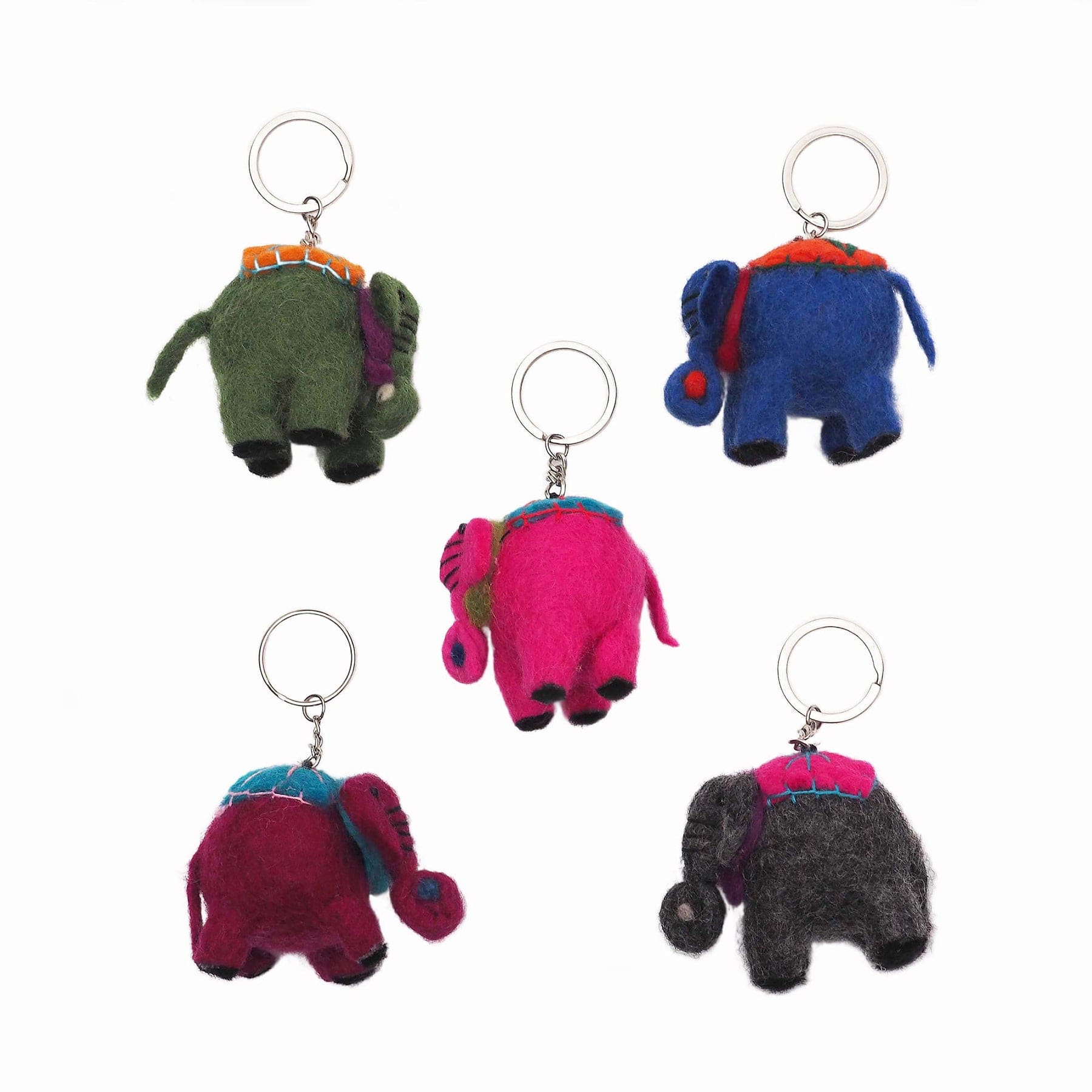 Felt elephant keyring (sold singly)