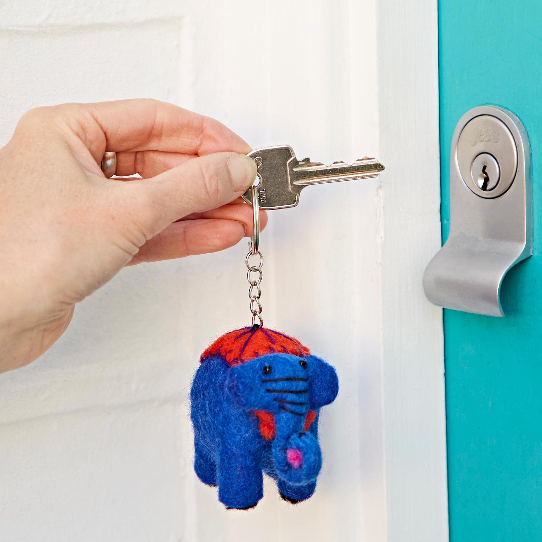 Felt elephant keyring (sold singly)