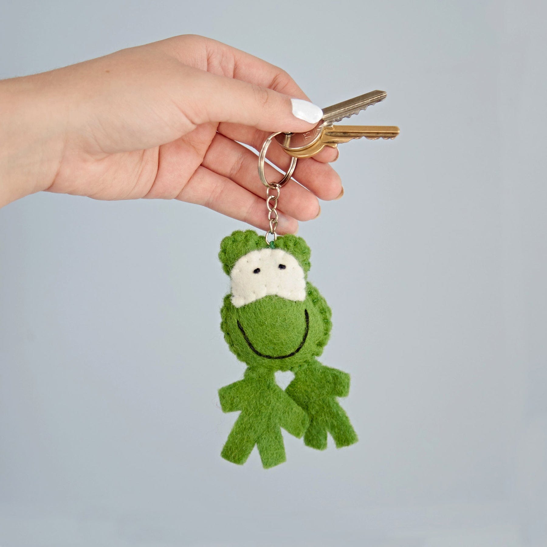 Felt frog keyring