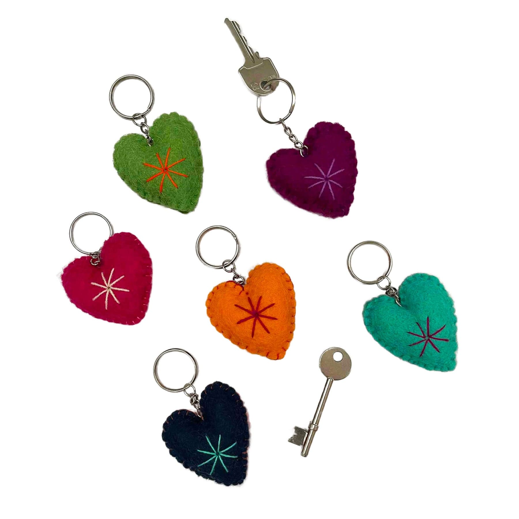 Felt heart keyring (sold singly)