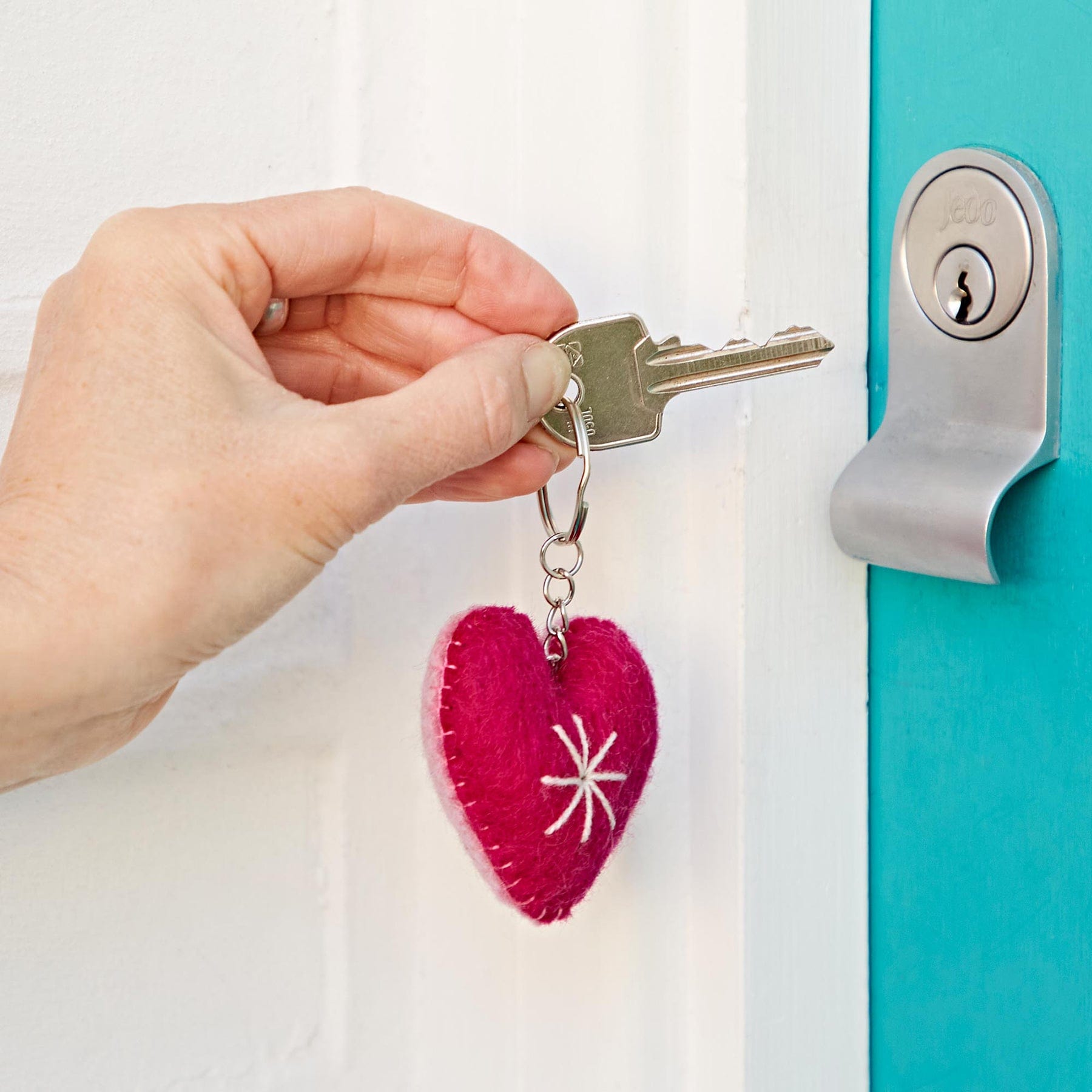 Felt heart keyring (sold singly)