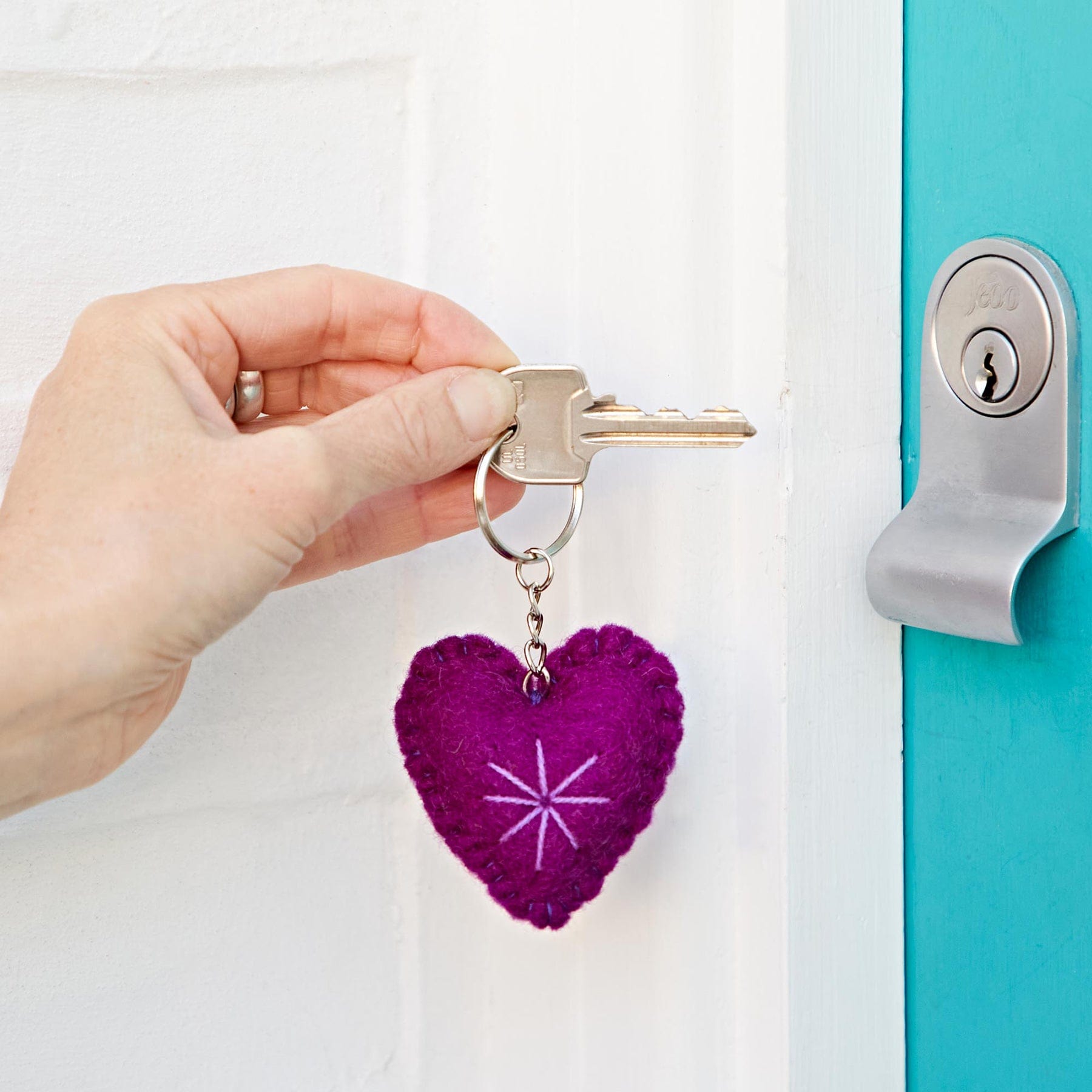 Felt heart keyring (sold singly)