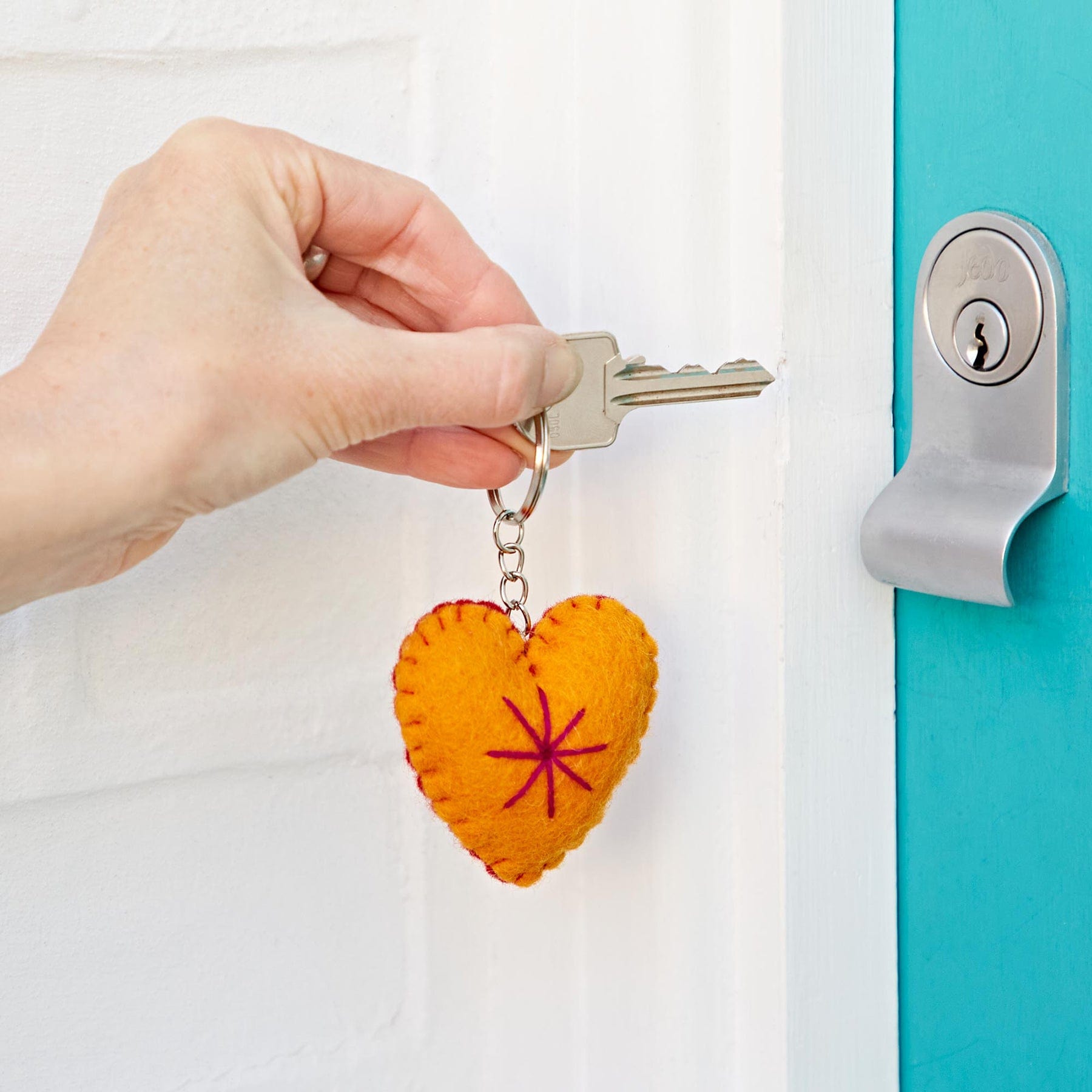 Felt heart keyring (sold singly)