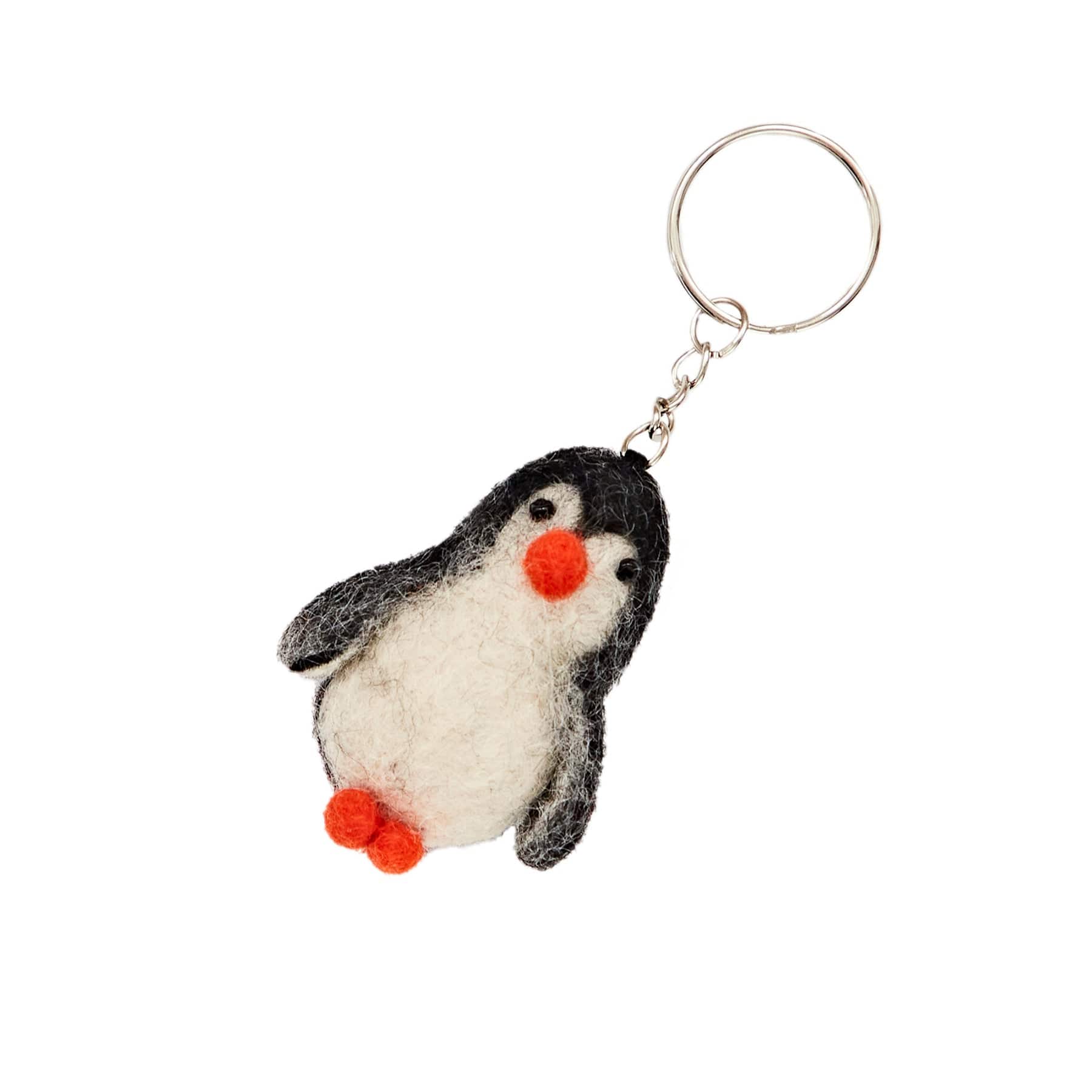 Felt penguin keyring