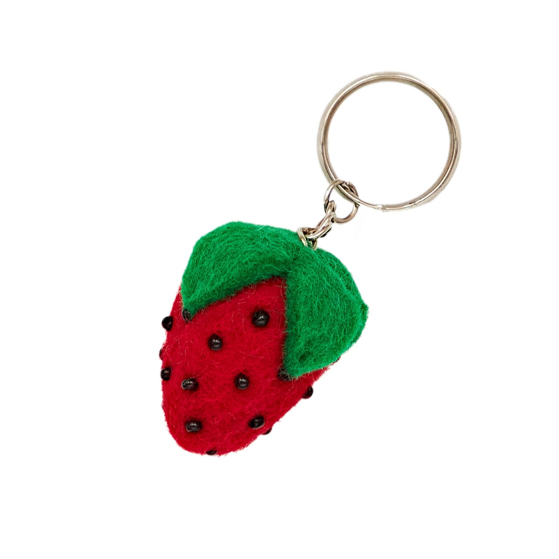 Felt strawberry keyring