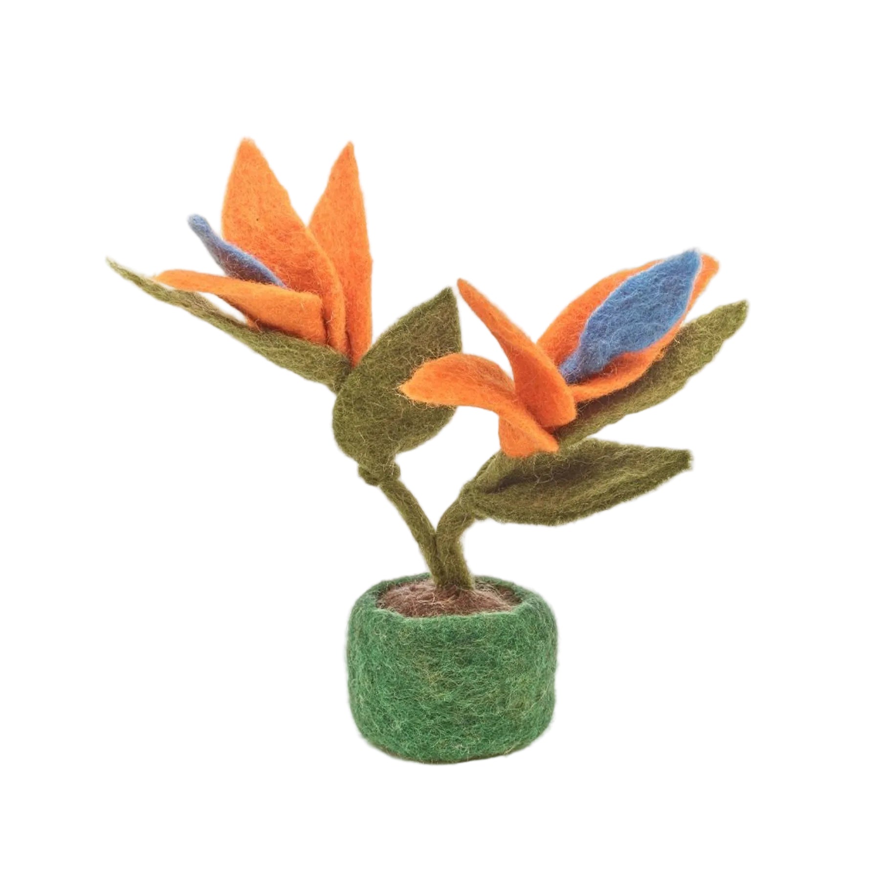 Felt bird of paradise plant decoration
