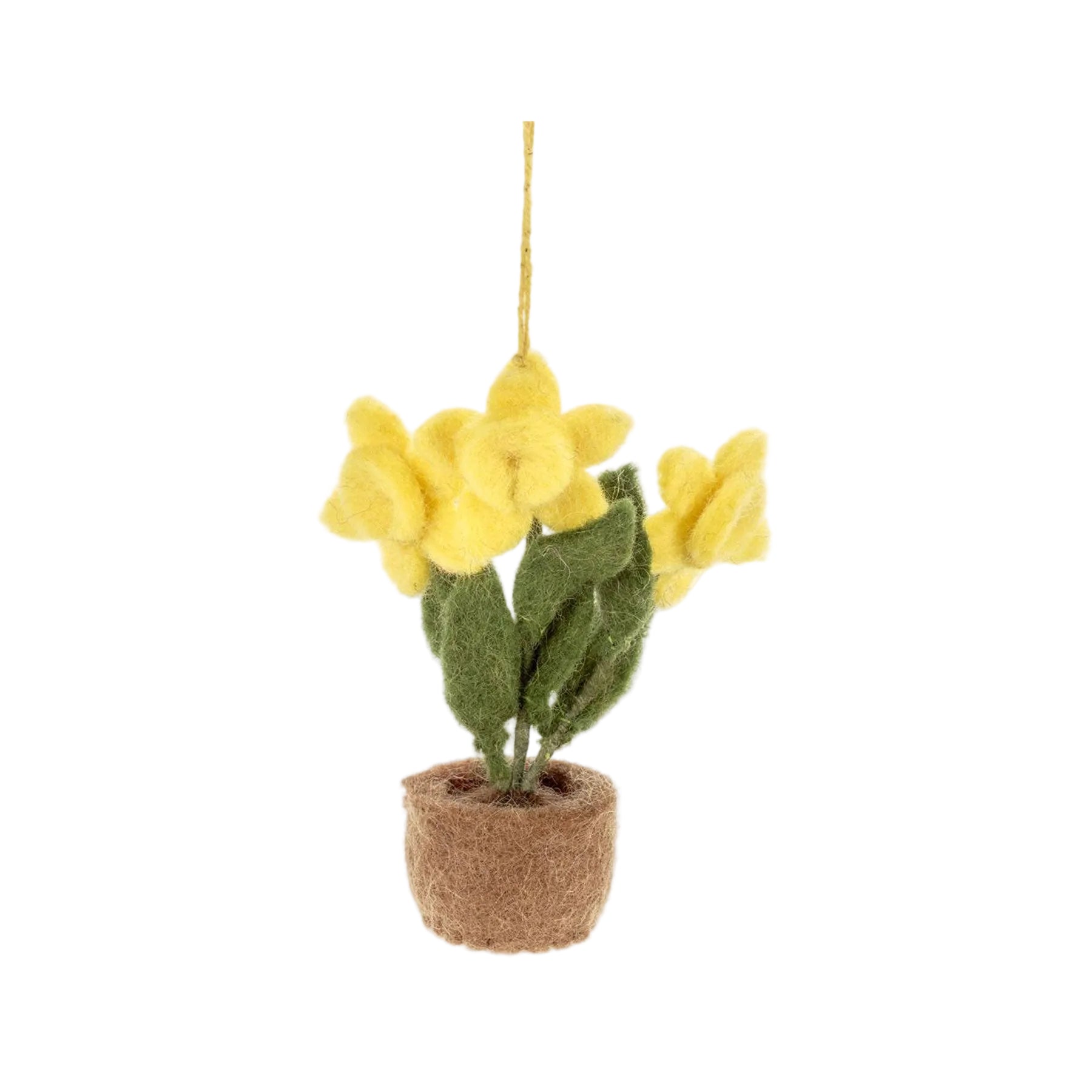Felt hanging pot 'o' daffodil decoration