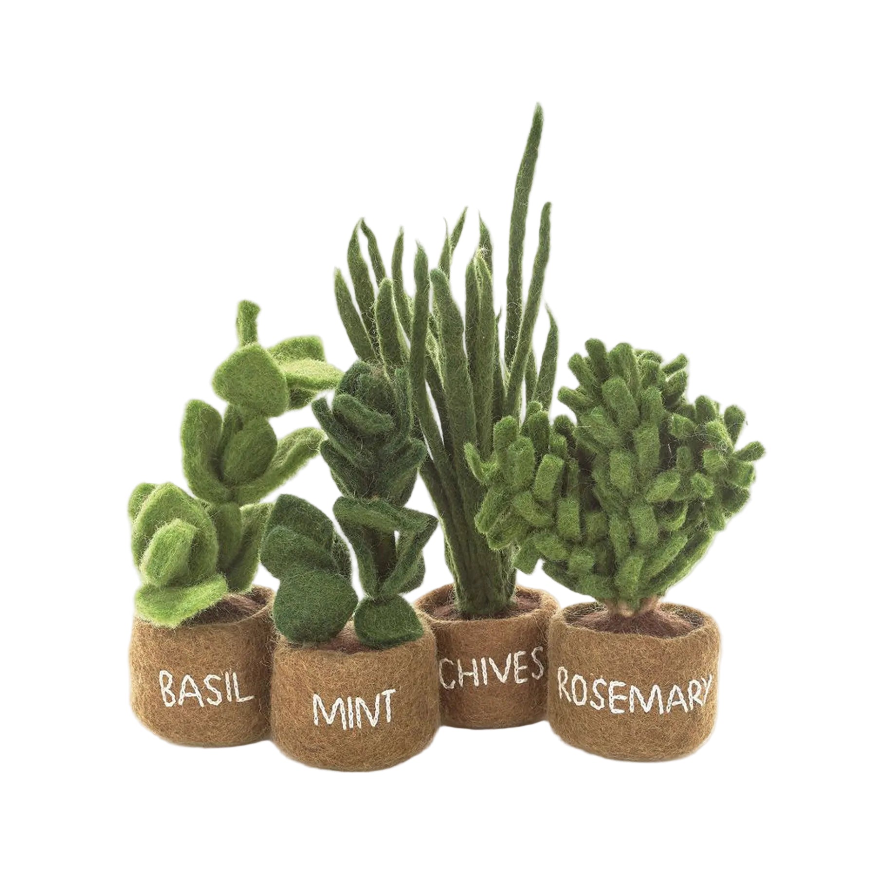 Felt potted herbs standing decoration