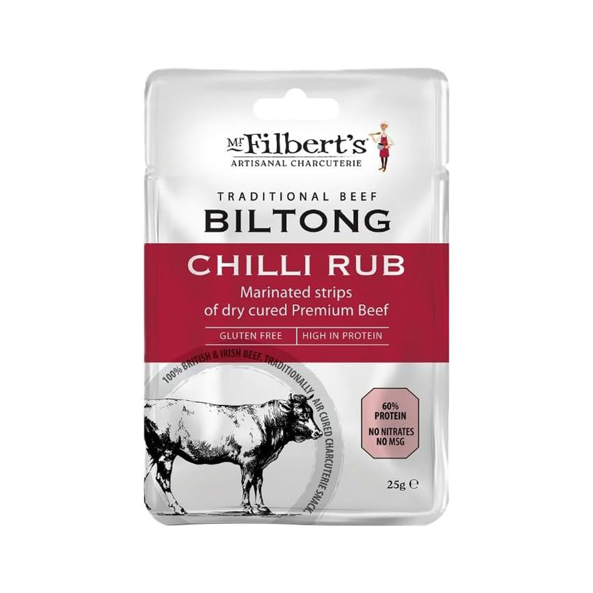 Filbert's chilli rub biltong 25g