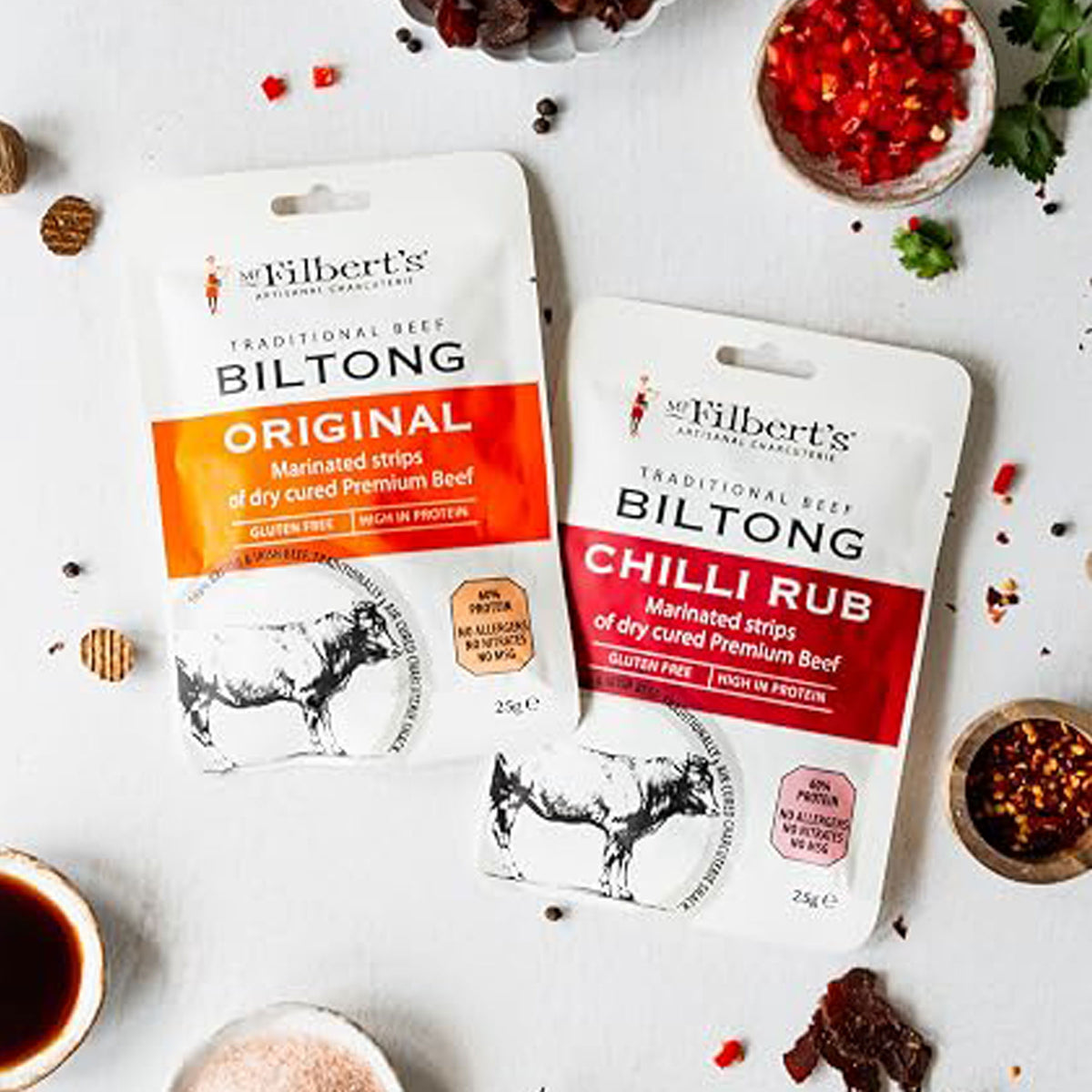 Filbert's chilli rub biltong 25g