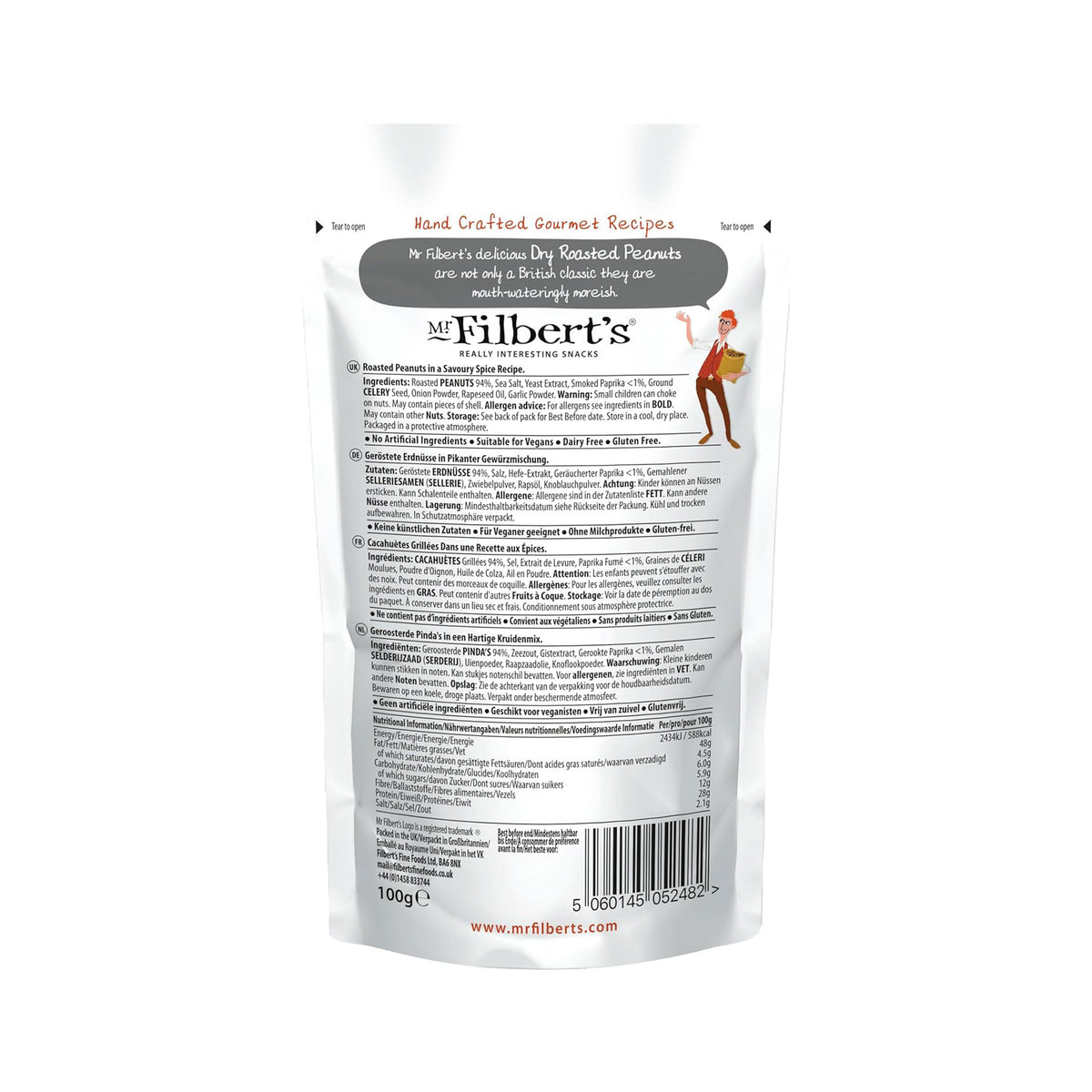 Filbert's dry roasted peanuts 100g