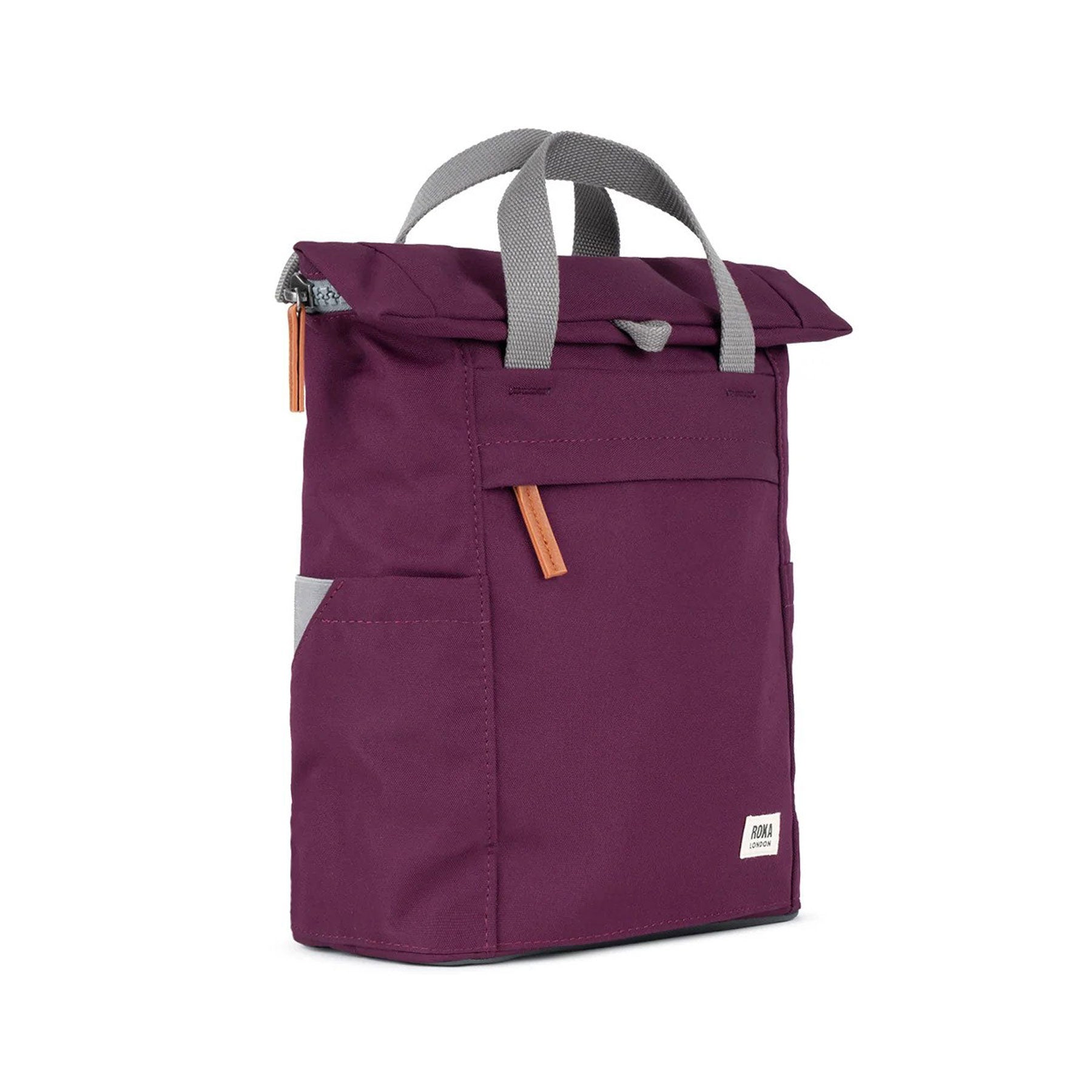 Finchley A cherry lacquer recycled canvas backpack