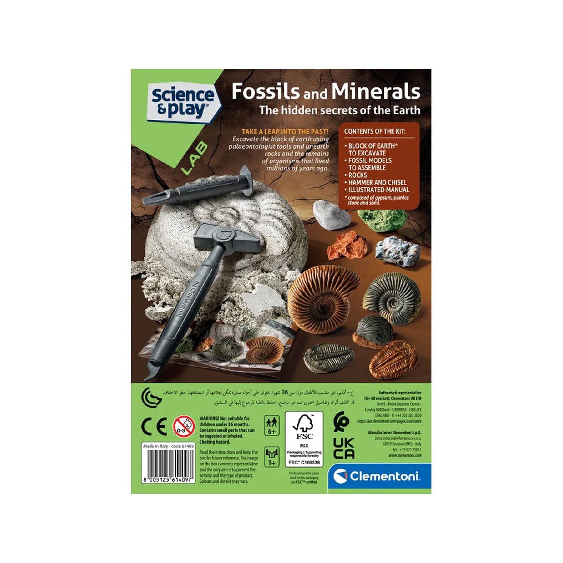 Fossils and minerals dig kit
