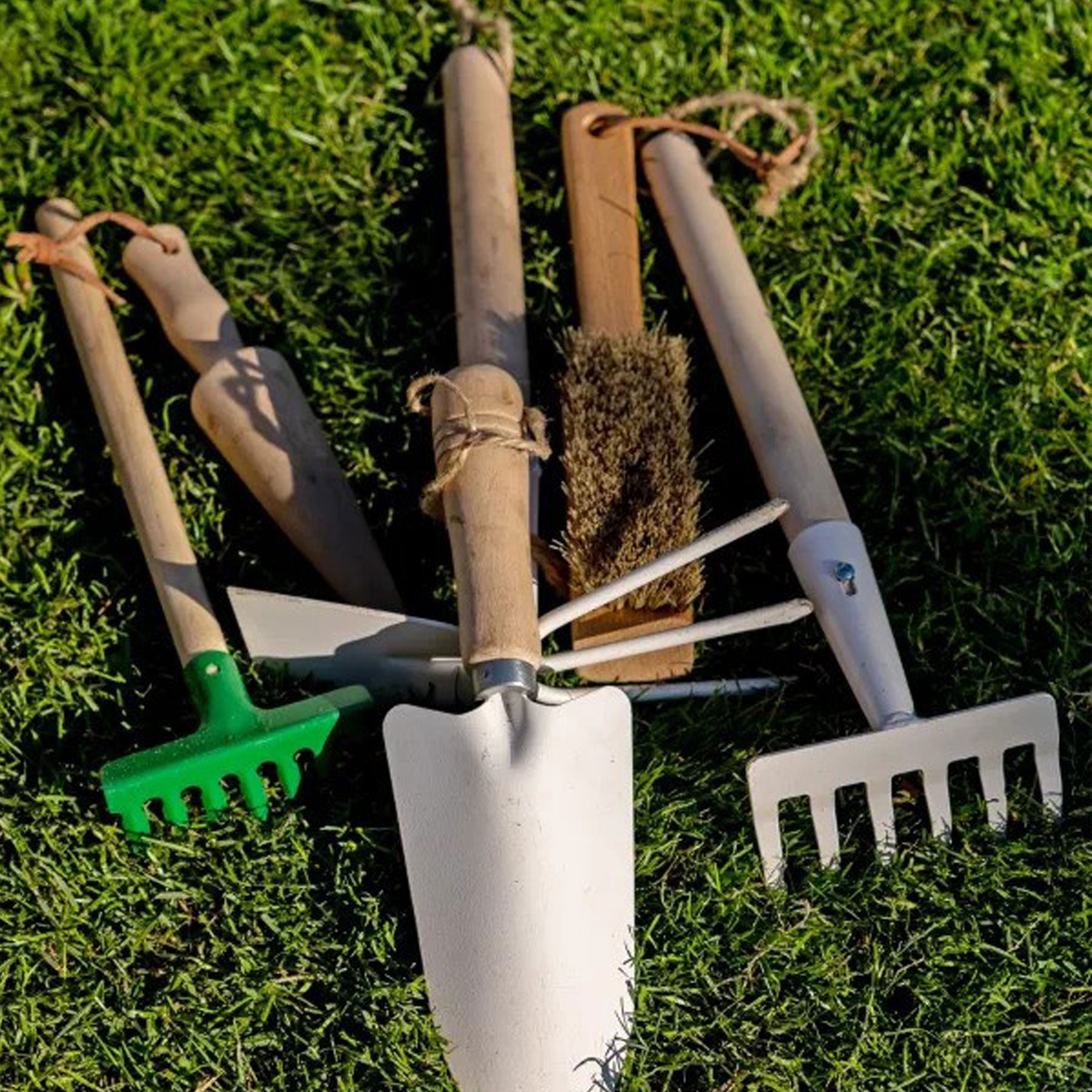 Gardening tool brush with scraper