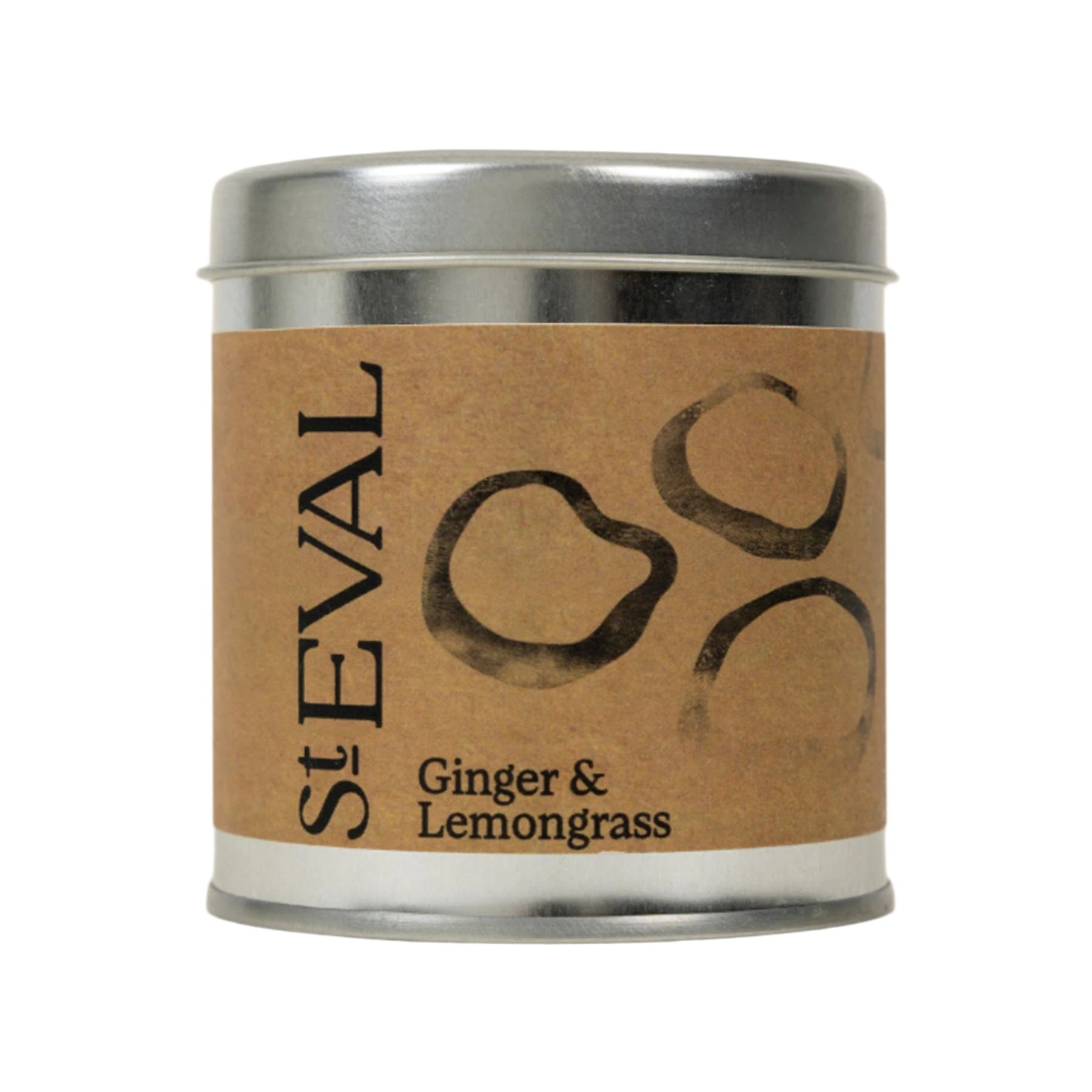 Ginger & lemongrass scented tin candle