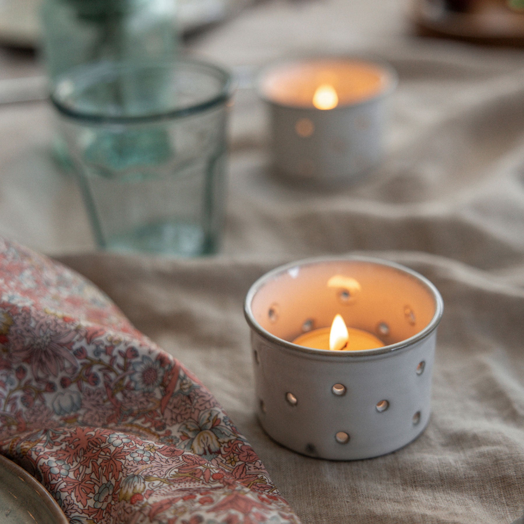 Glazed tealight holder