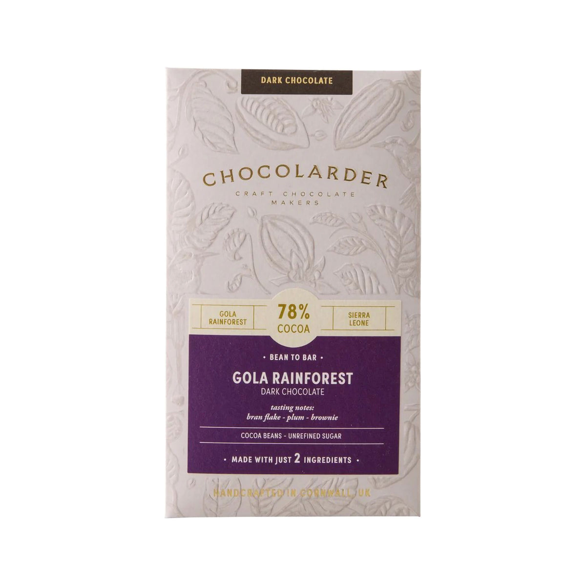 Gola rainforest 78% dark chocolate bar 70g