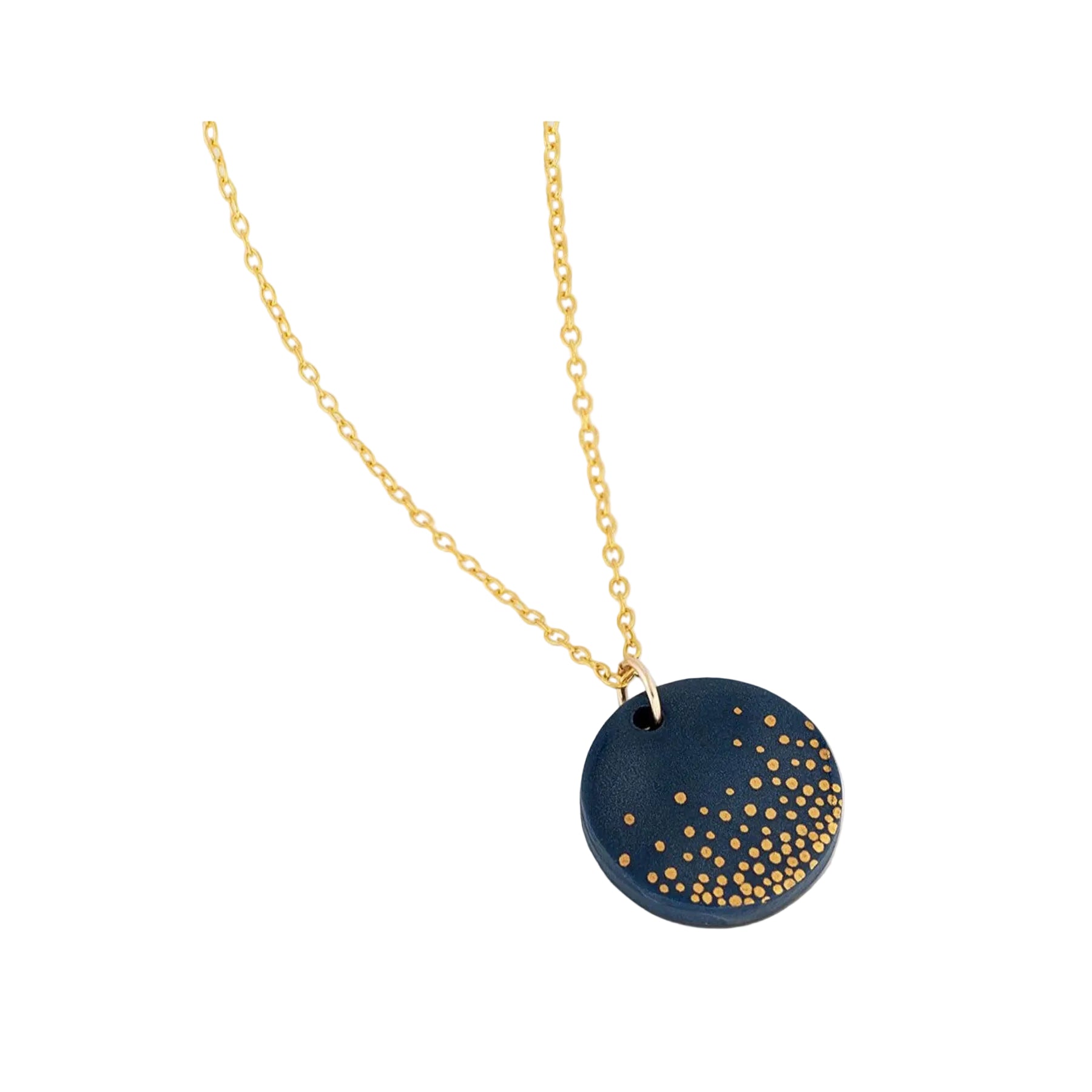 Porcelain gold mist cobalt necklace