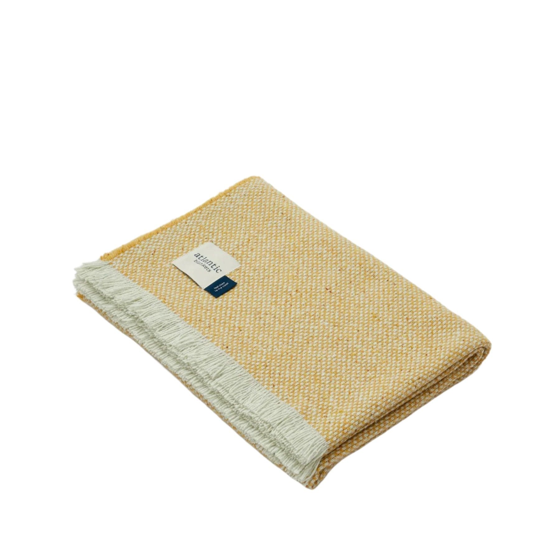 Gorse yellow recycled wool blanket