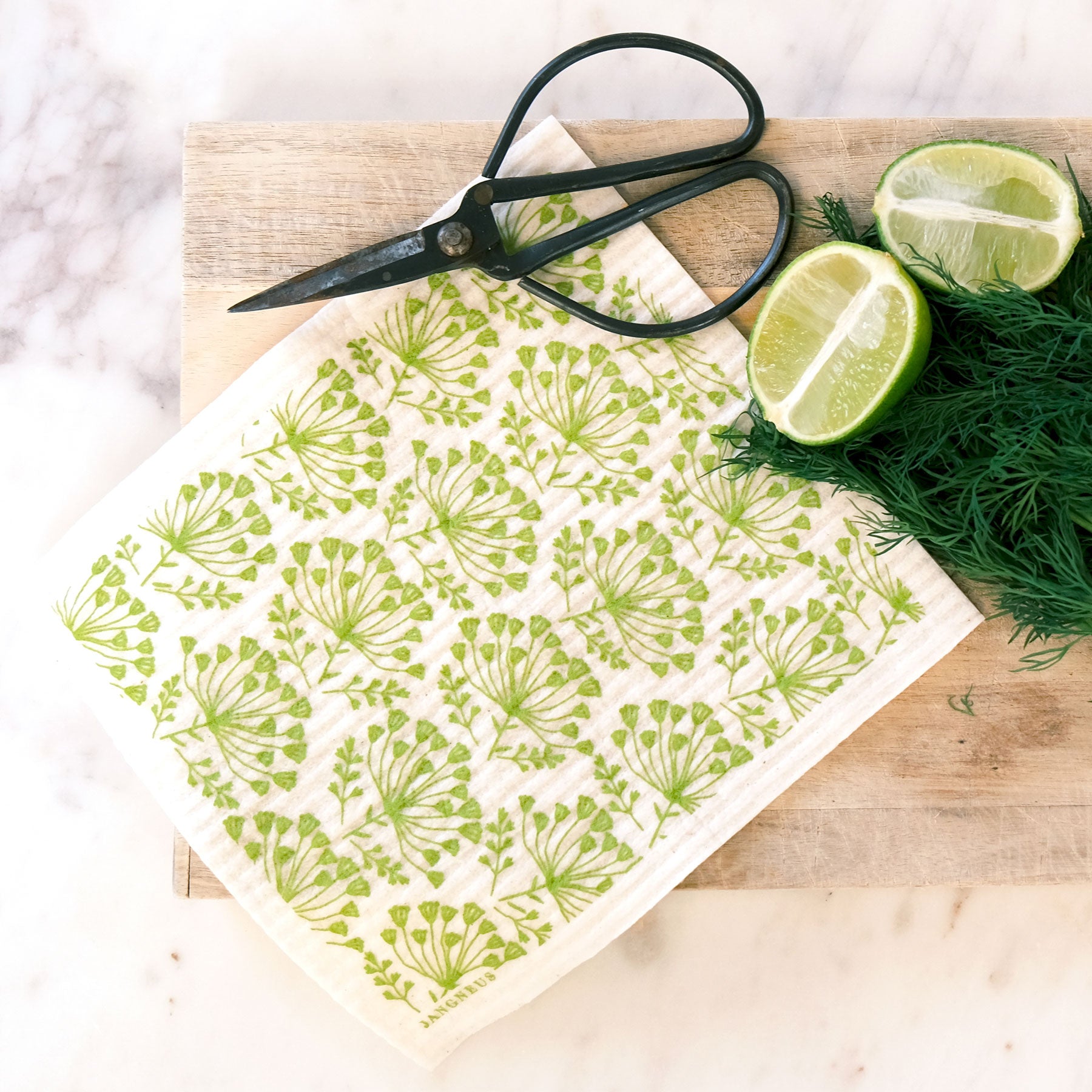 Green dill dishcloth