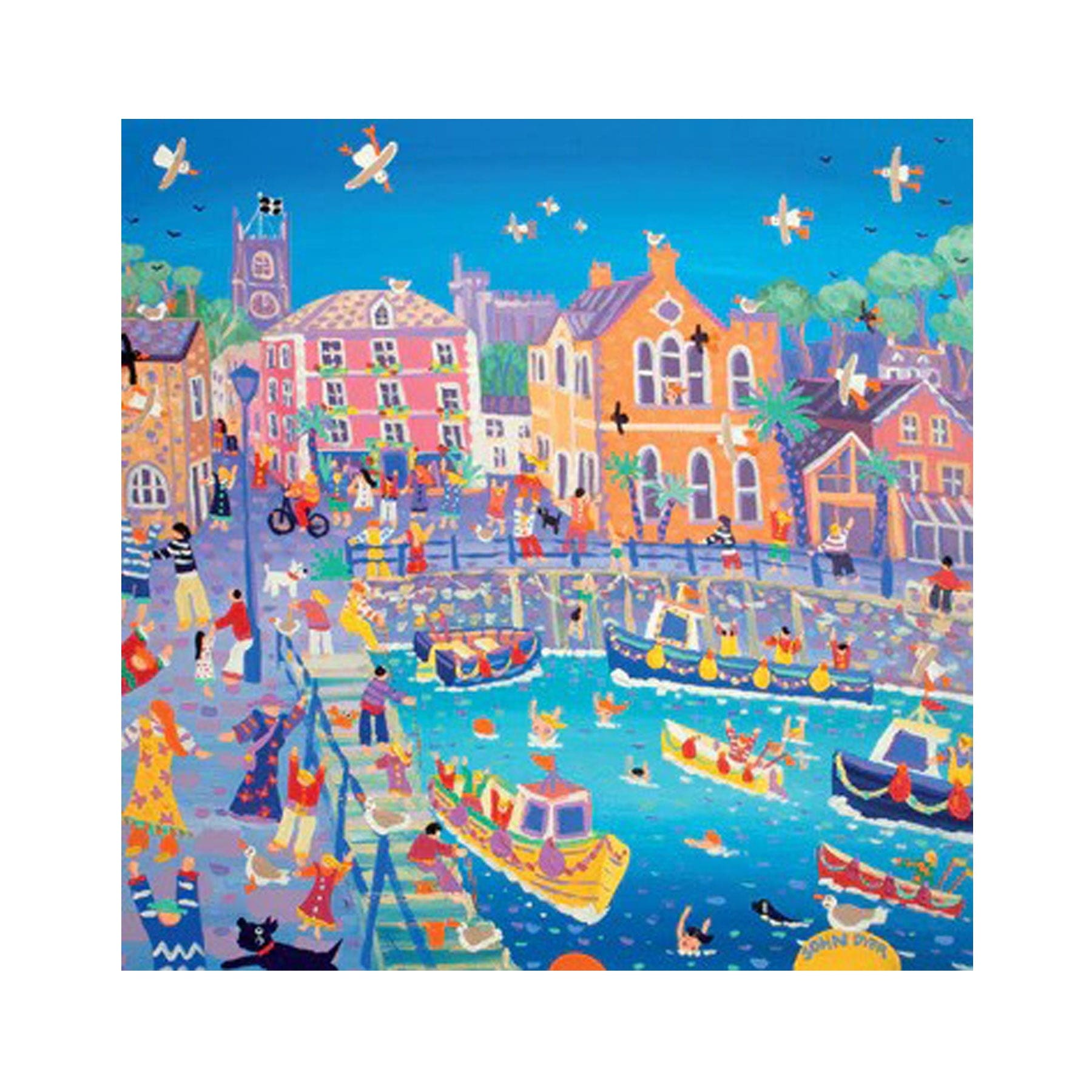 Happy holidays Fowey greetings card