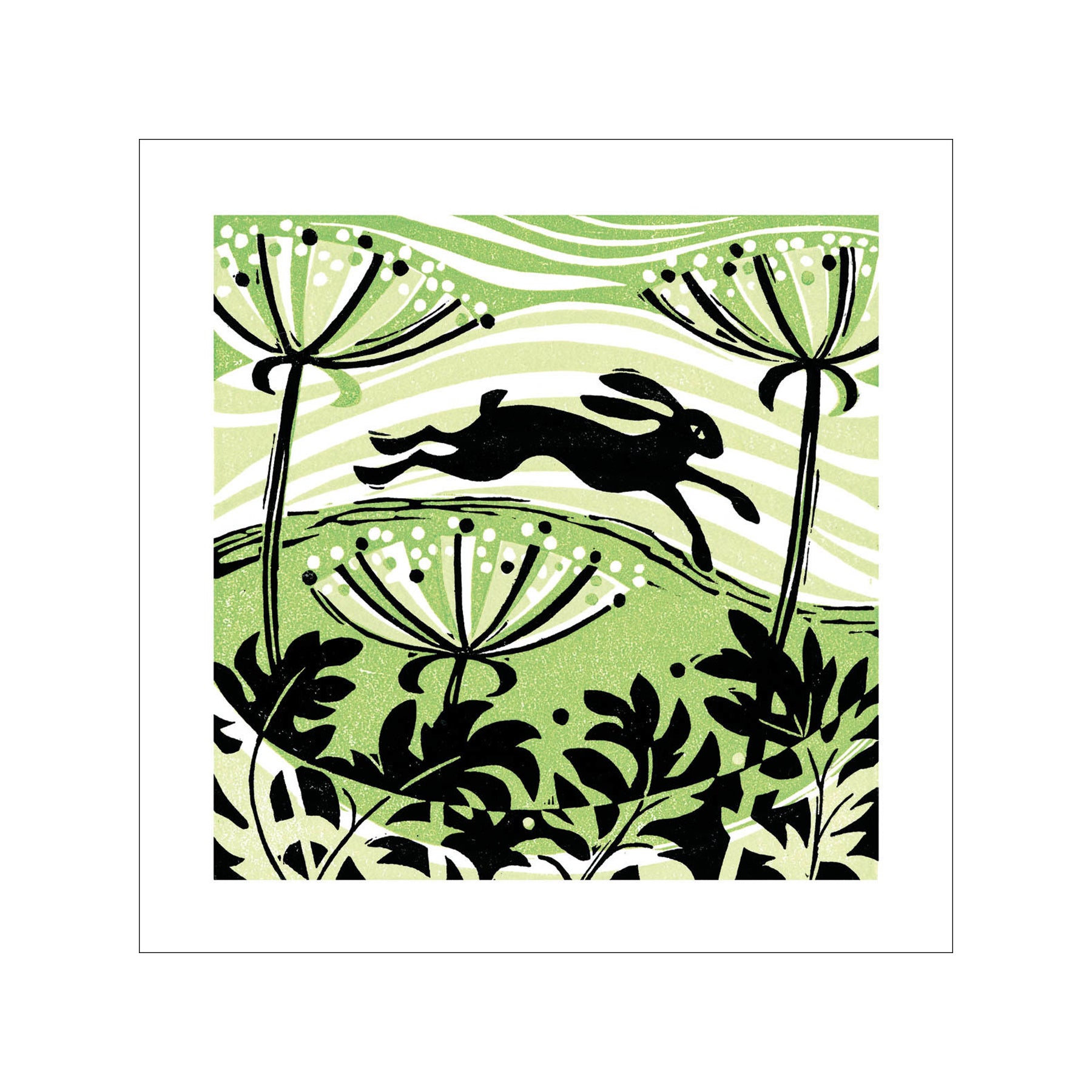 Hillside hare greetings card