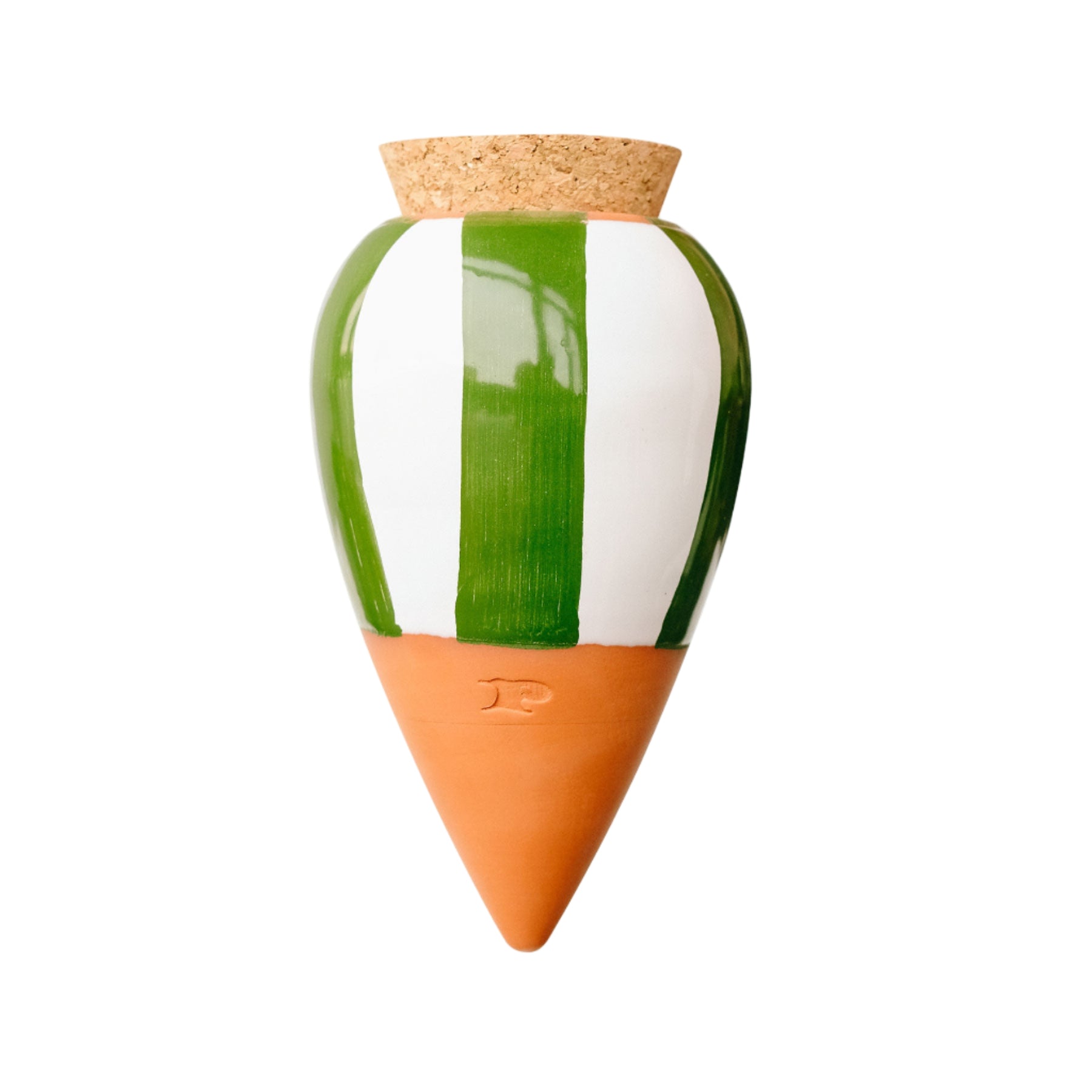 Hydrating olla green and ivory stripes