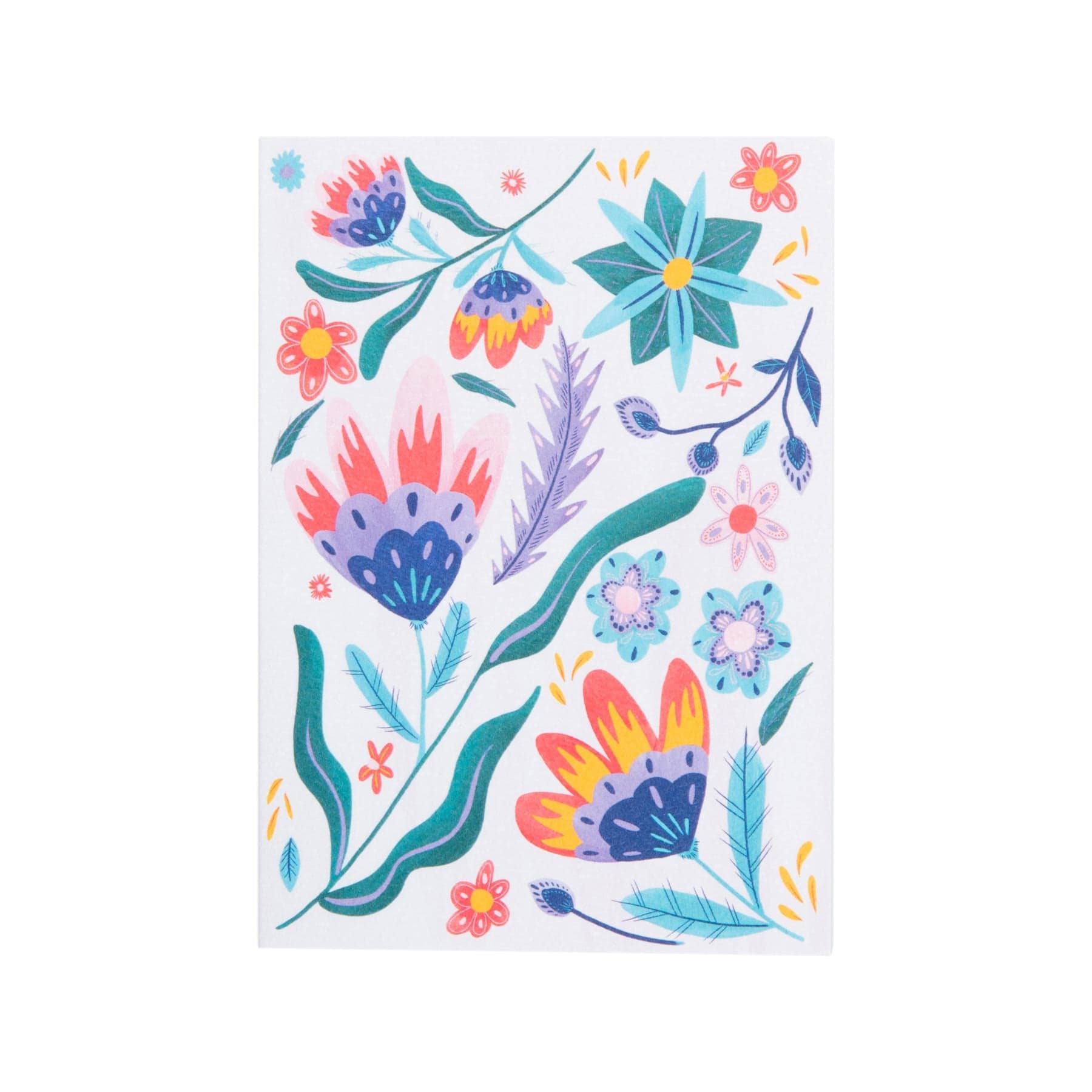 Tropical flowers illustrated card