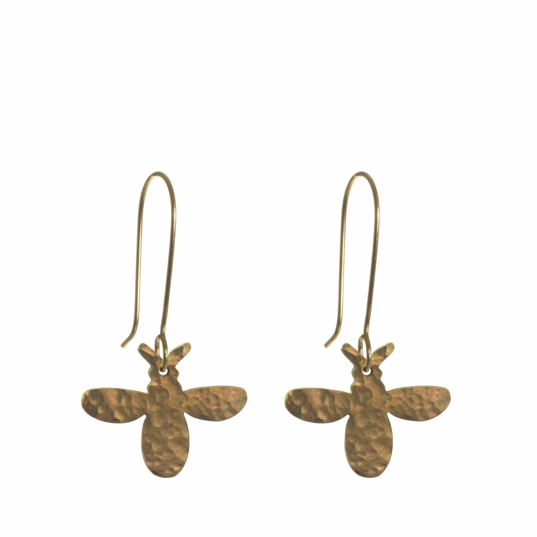 Hammered bee earrings