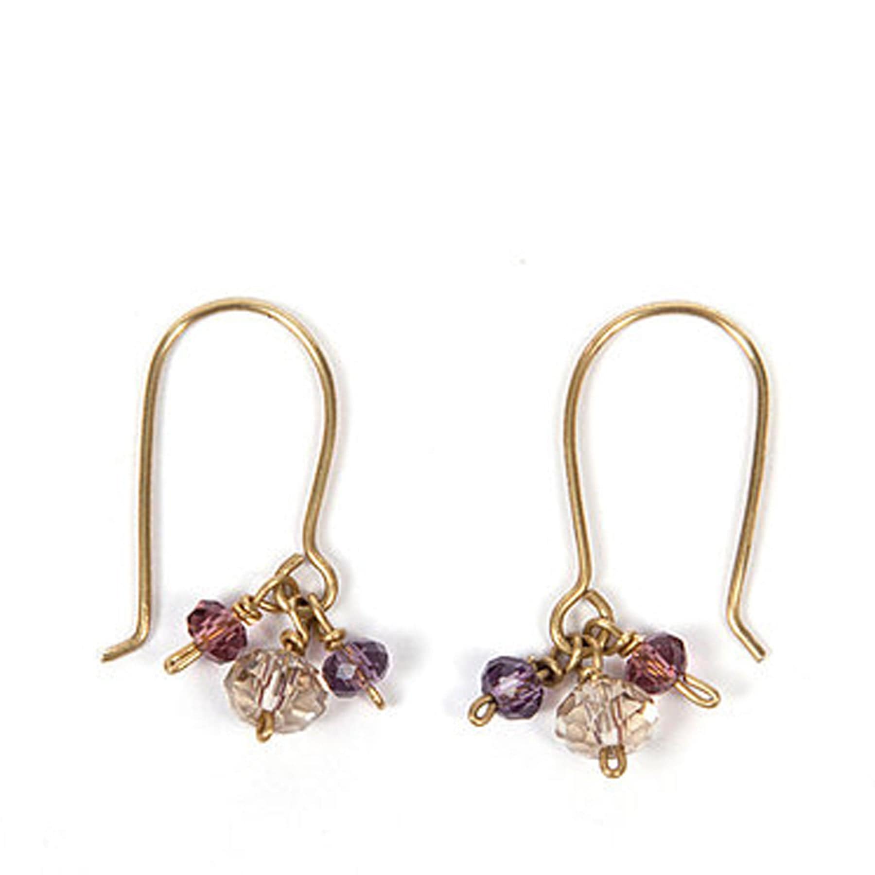 Brass temple bead earrings - rose